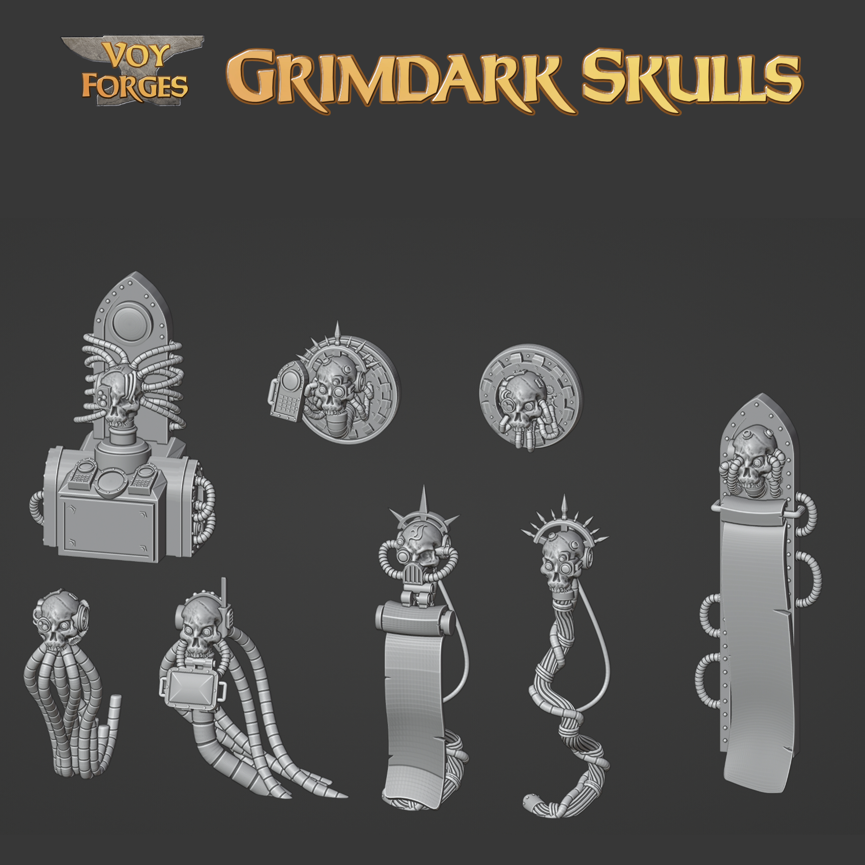 Grimdark Skulls for Basing, Terrain - Basing Bits