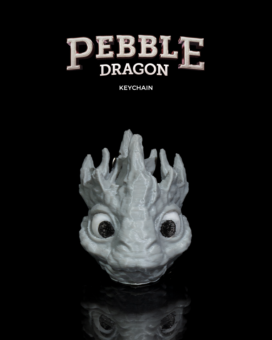 Pebble Dragon Keychain