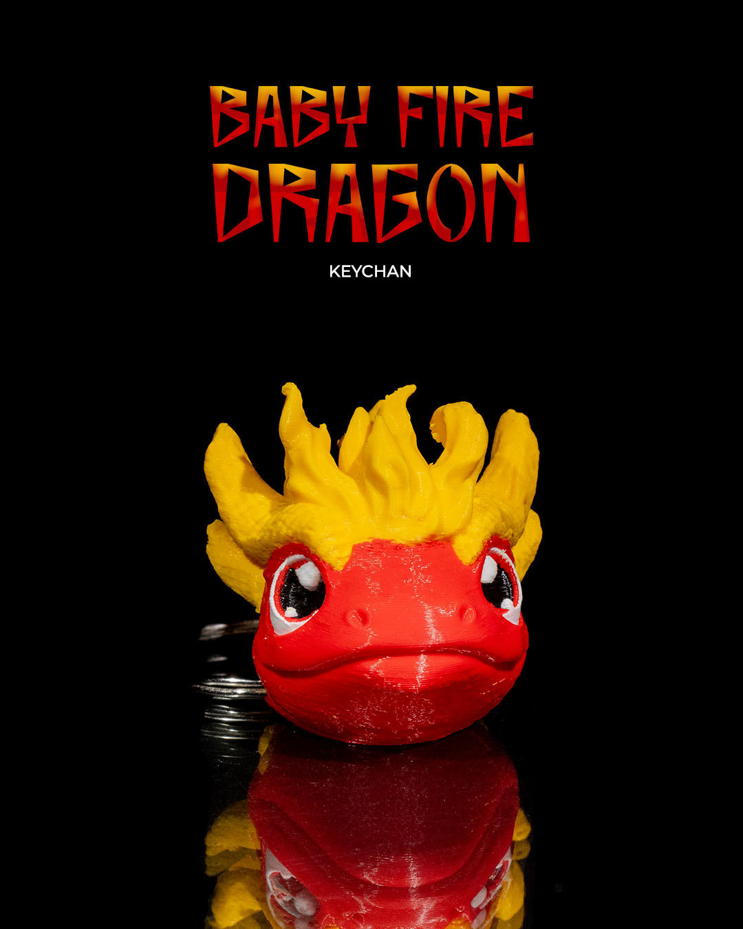 Baby Fire Dragon Keychain