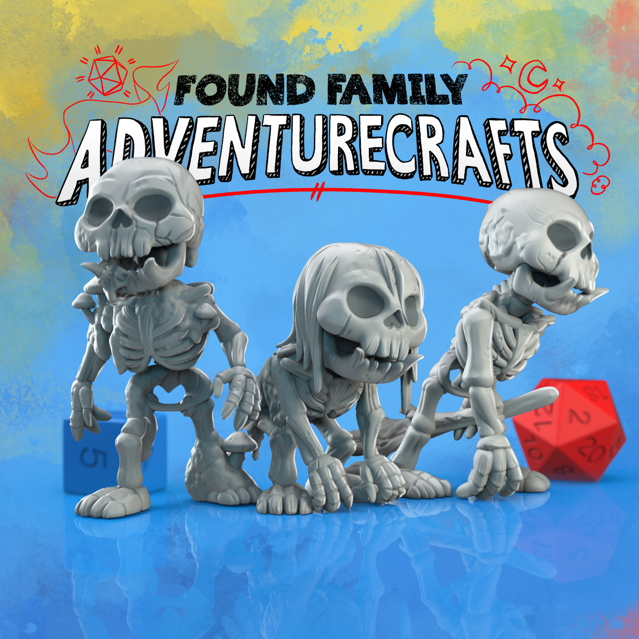 Hulking Undead - 3-Pack of Tusked Cave Skeletons