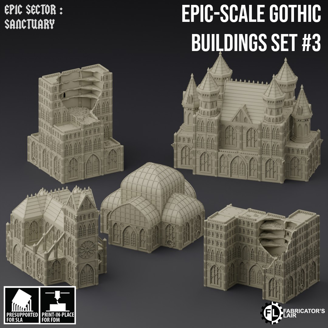 Epic-scale Grimdark Gothic Buildings - Set #3