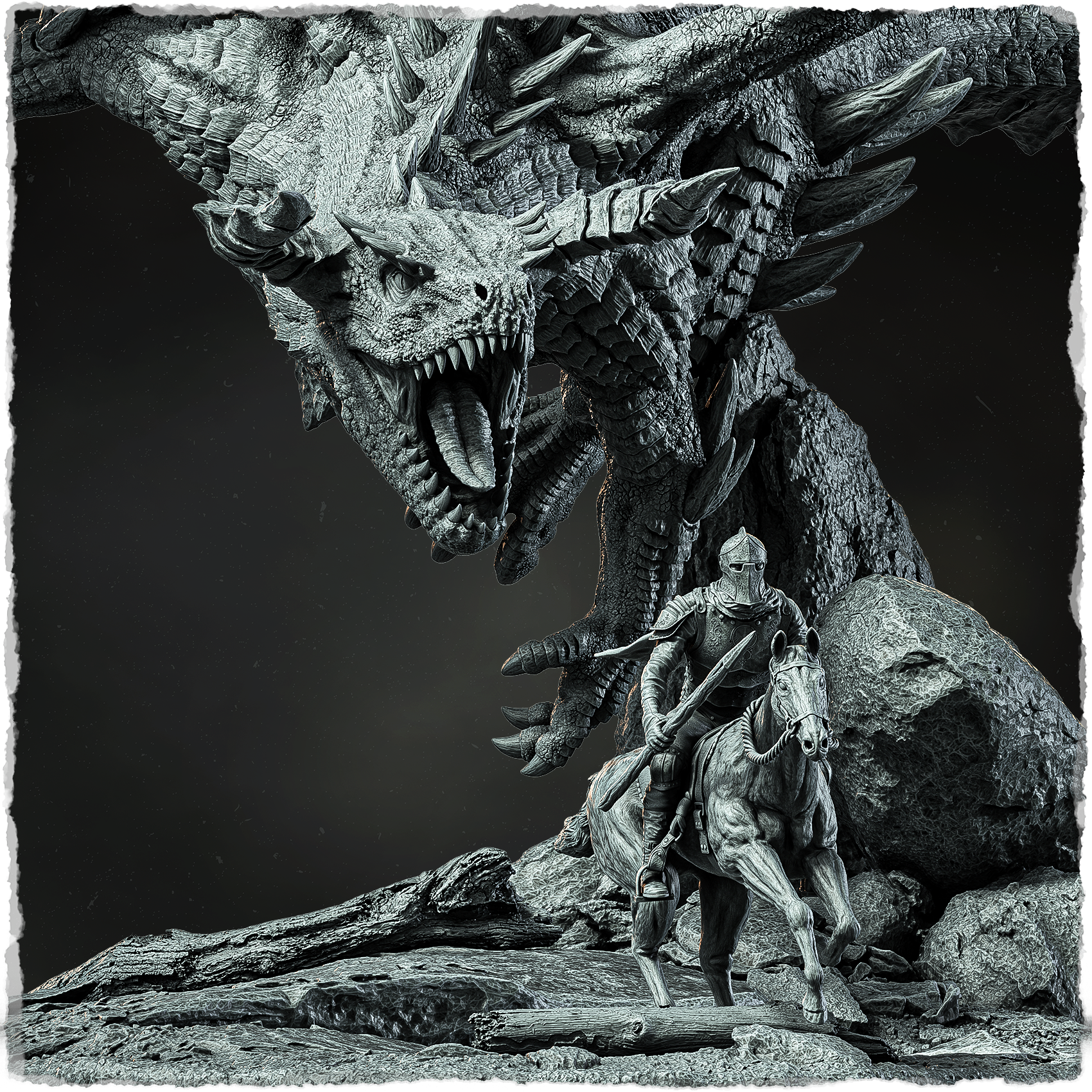 Dragon and Knight Diorama