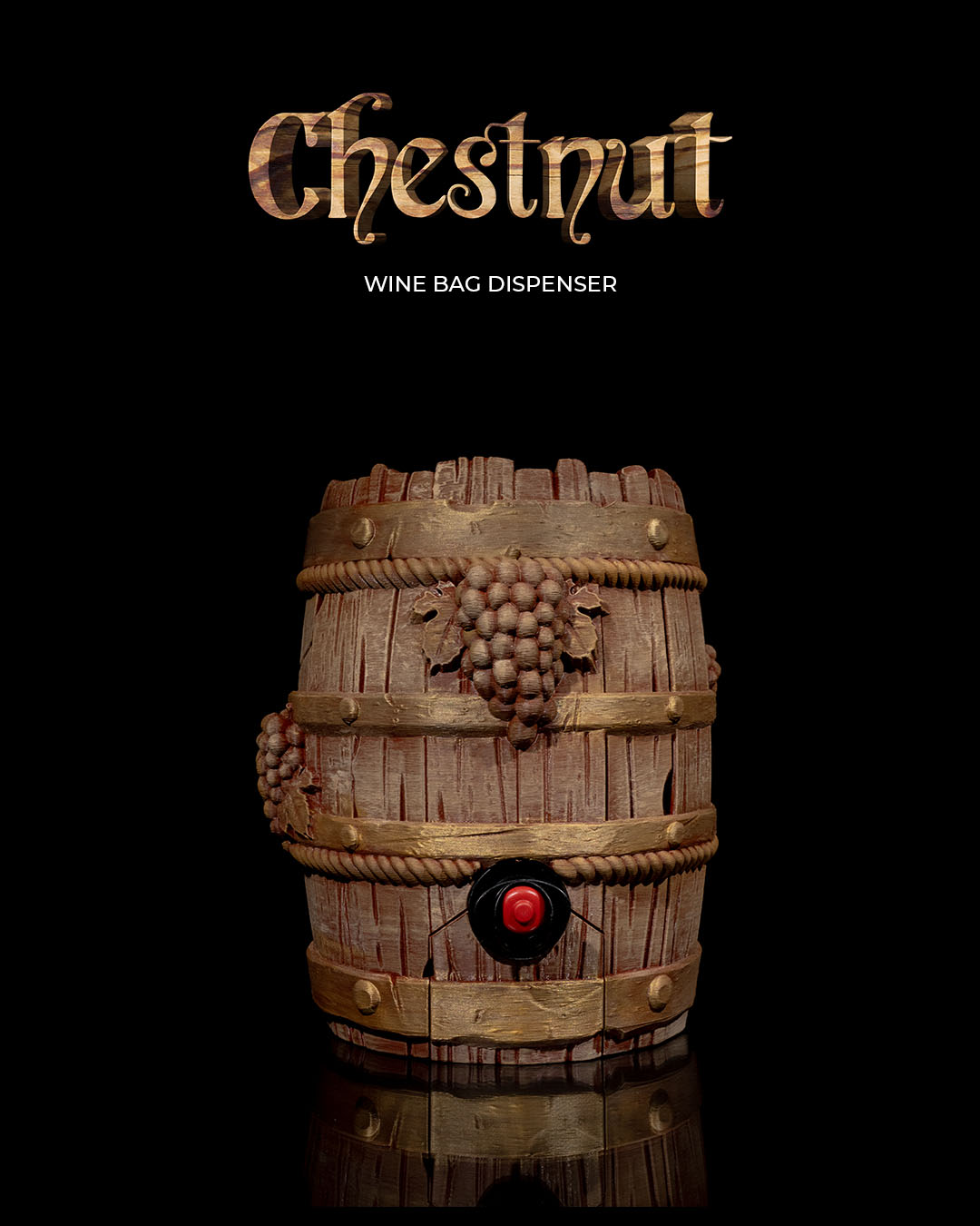 Chestnut Wine Bag Dispenser