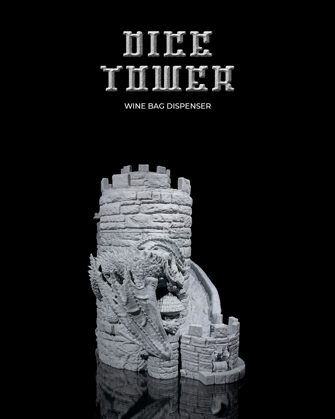 Dice Tower Wine Bag Dispenser