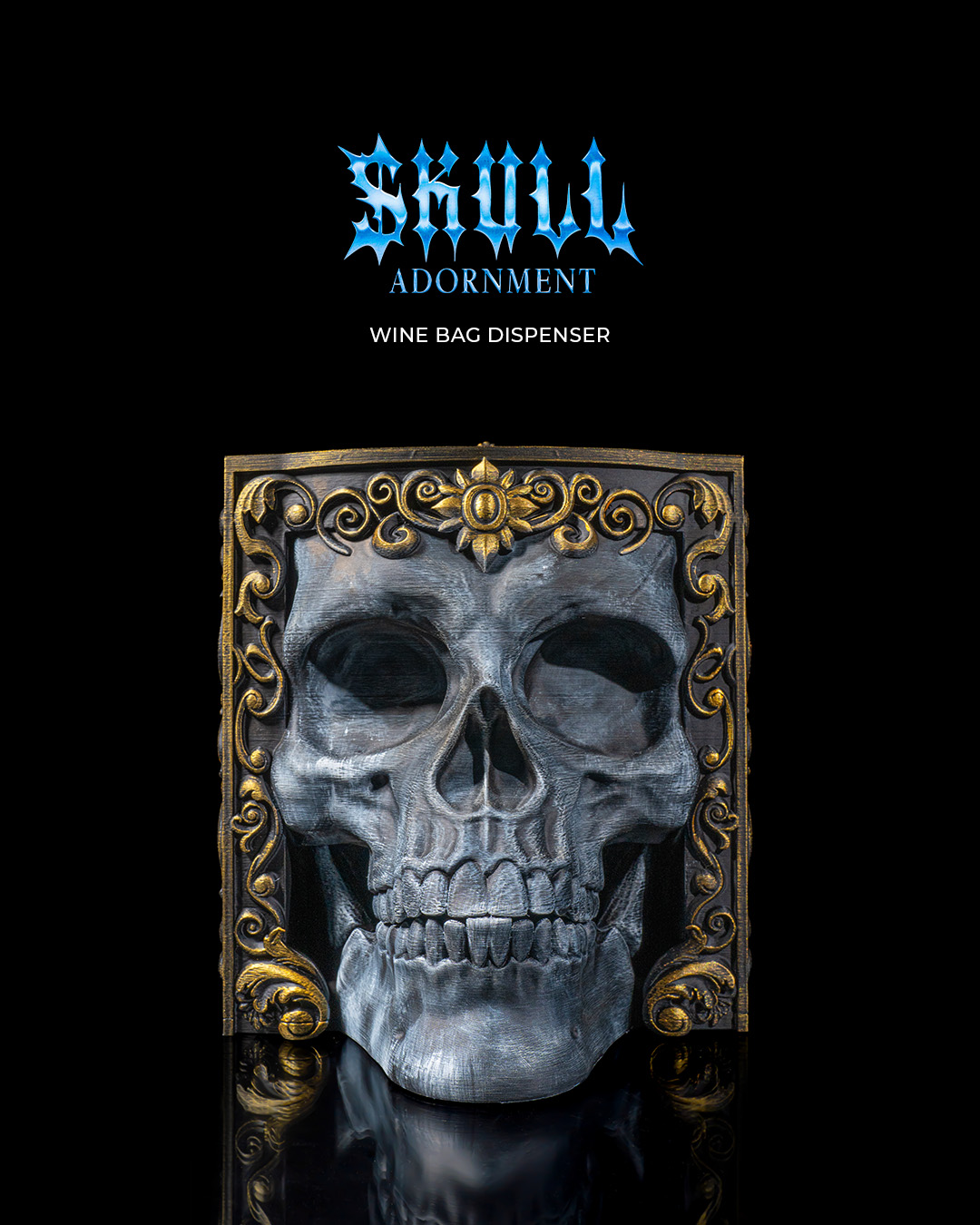 Skull Adornment Wine Bag Dispenser