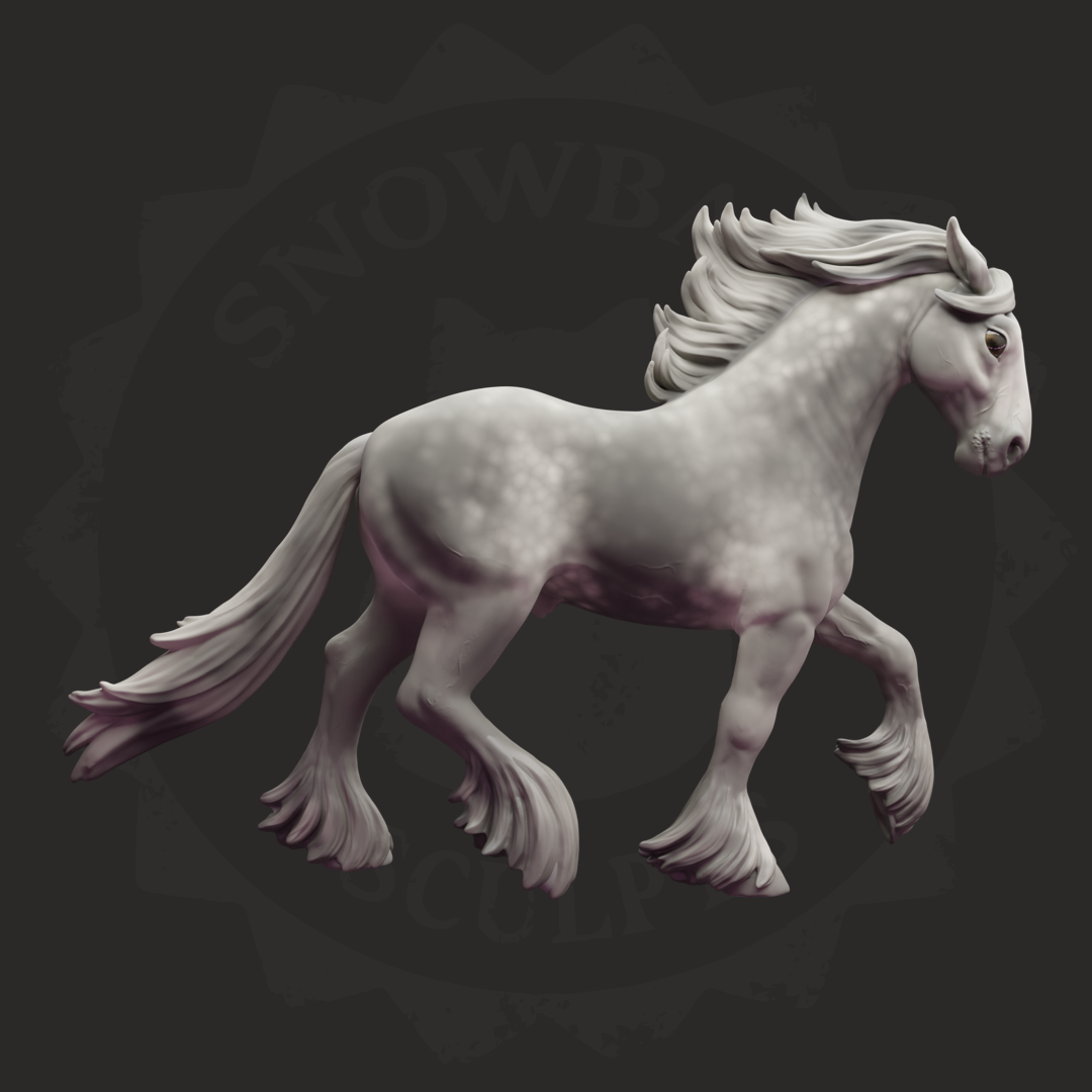 Trotting Draught Horse Stallion Model