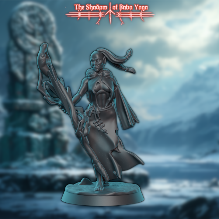 Winterfolk Shaman B (25mm Base)