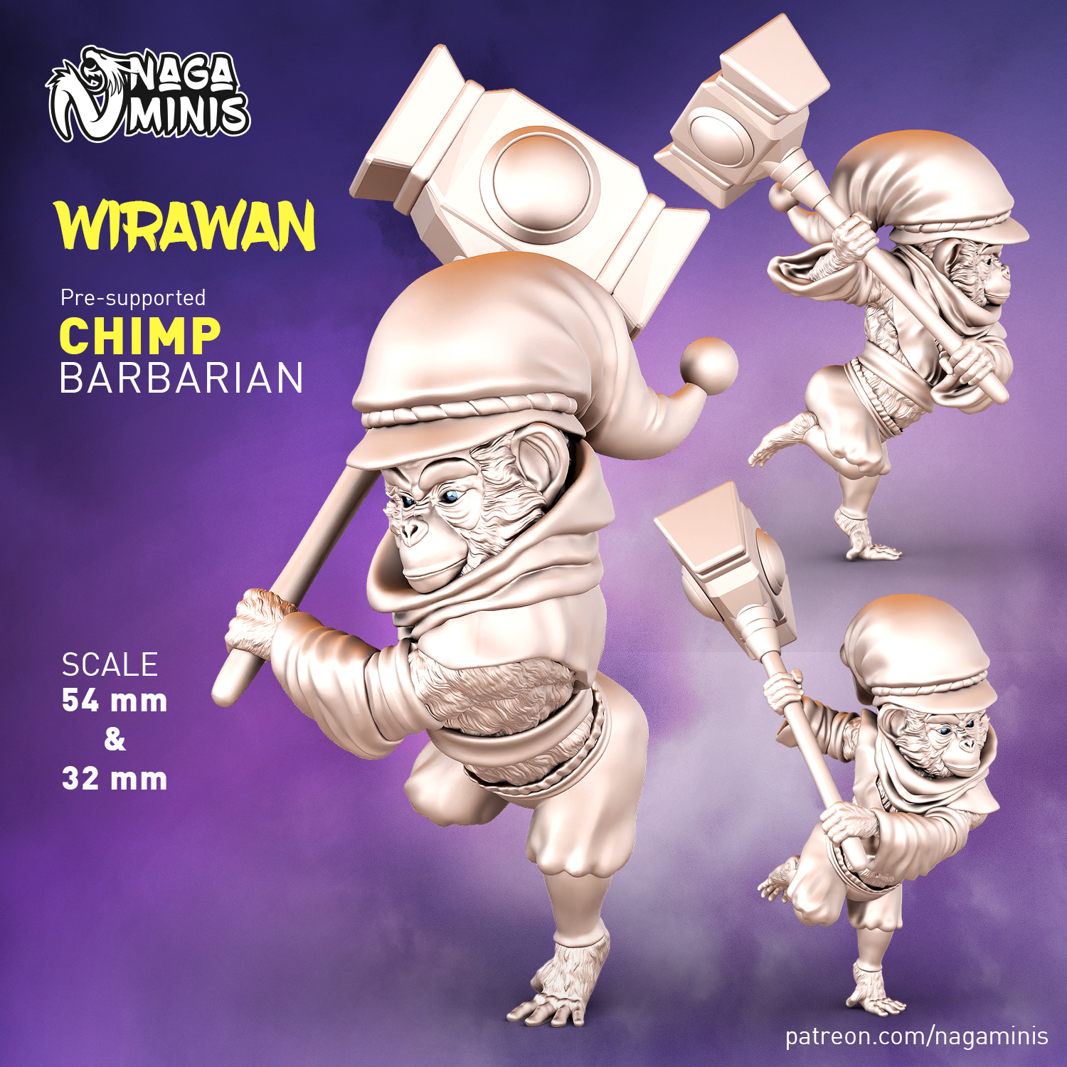 (Pre-supported) Chimp Folk Barbarian