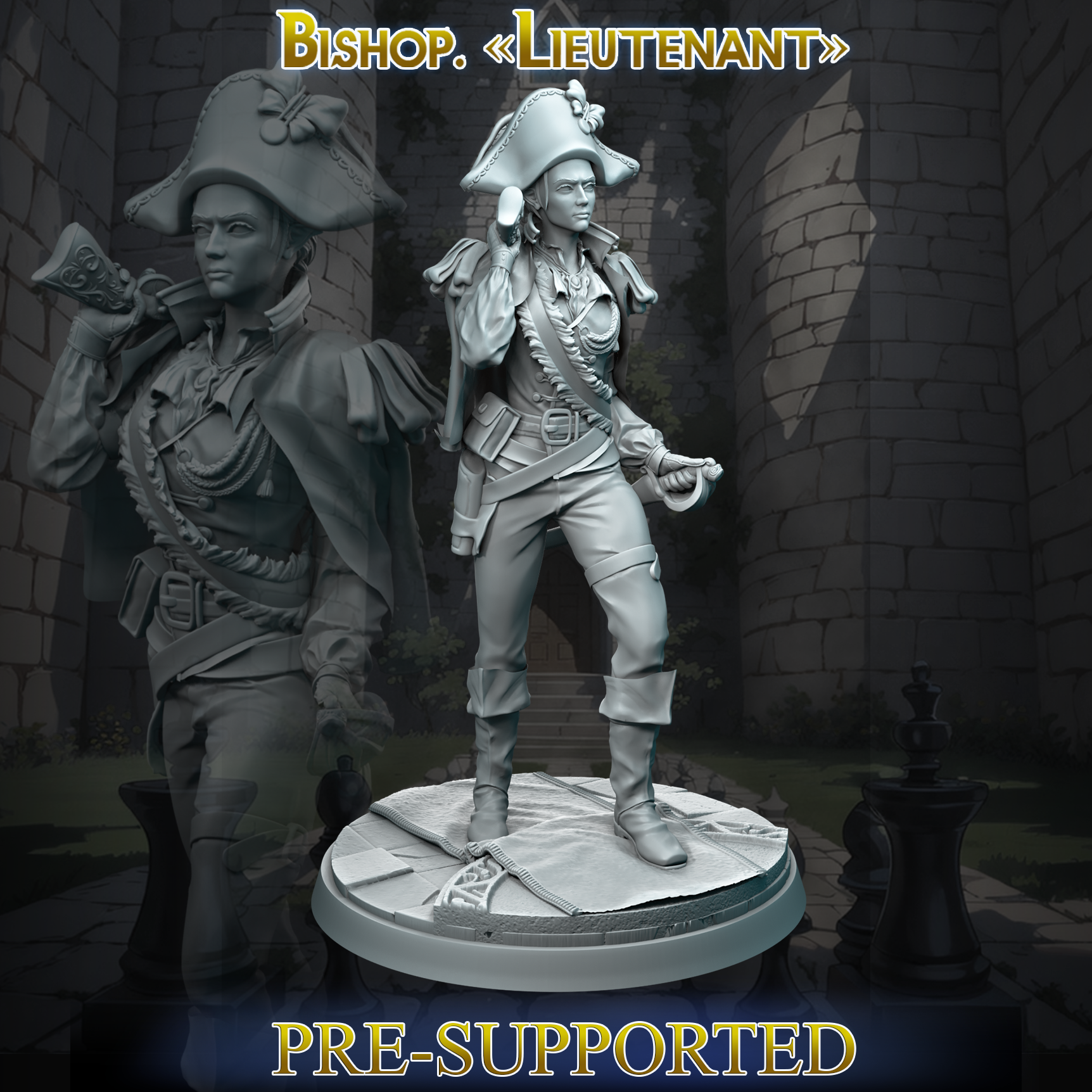 LIEUTENANT.75MM+BASE&CHESS FORMAT