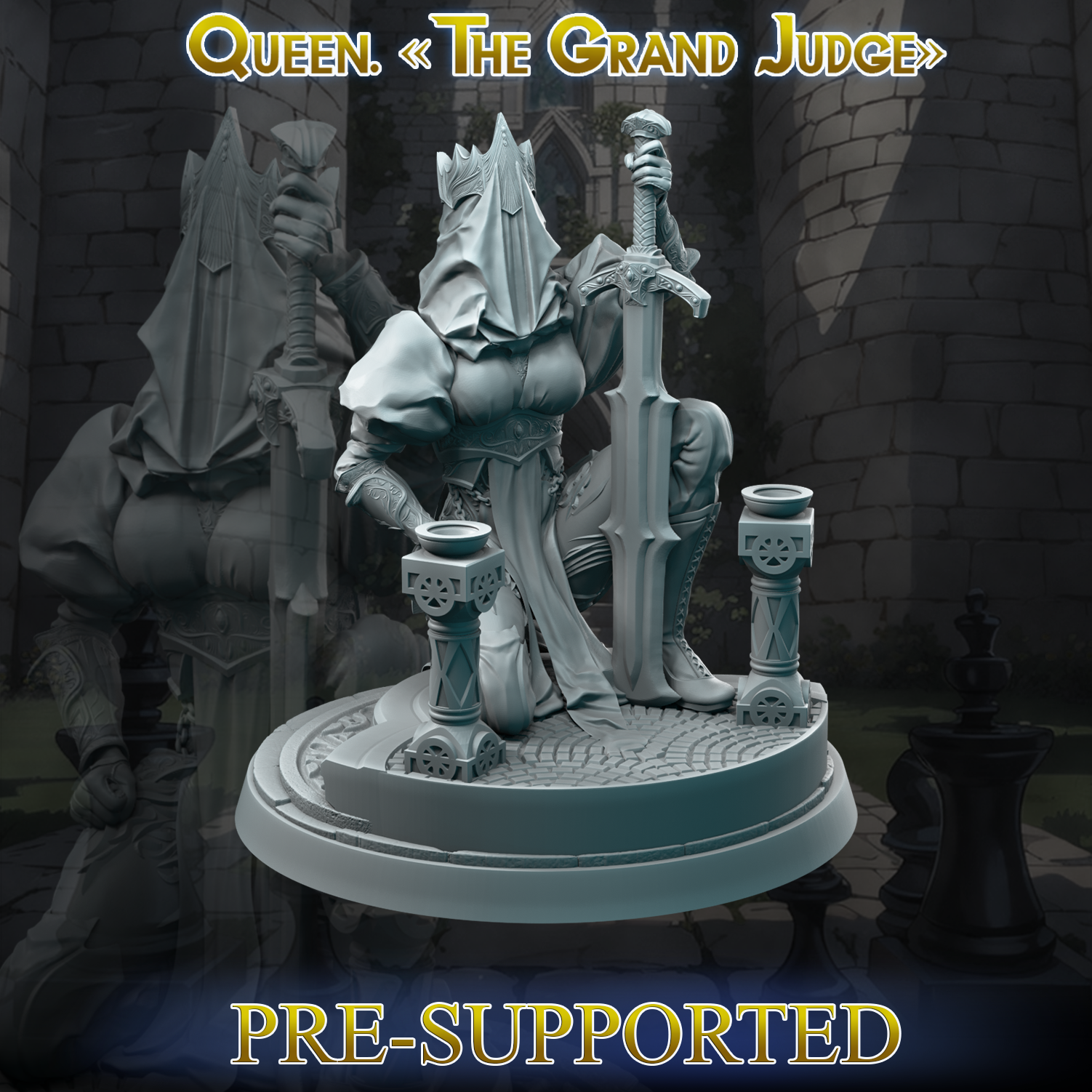 THE GRAND JUDGE.75MM+BASE&CHESS FORMAT