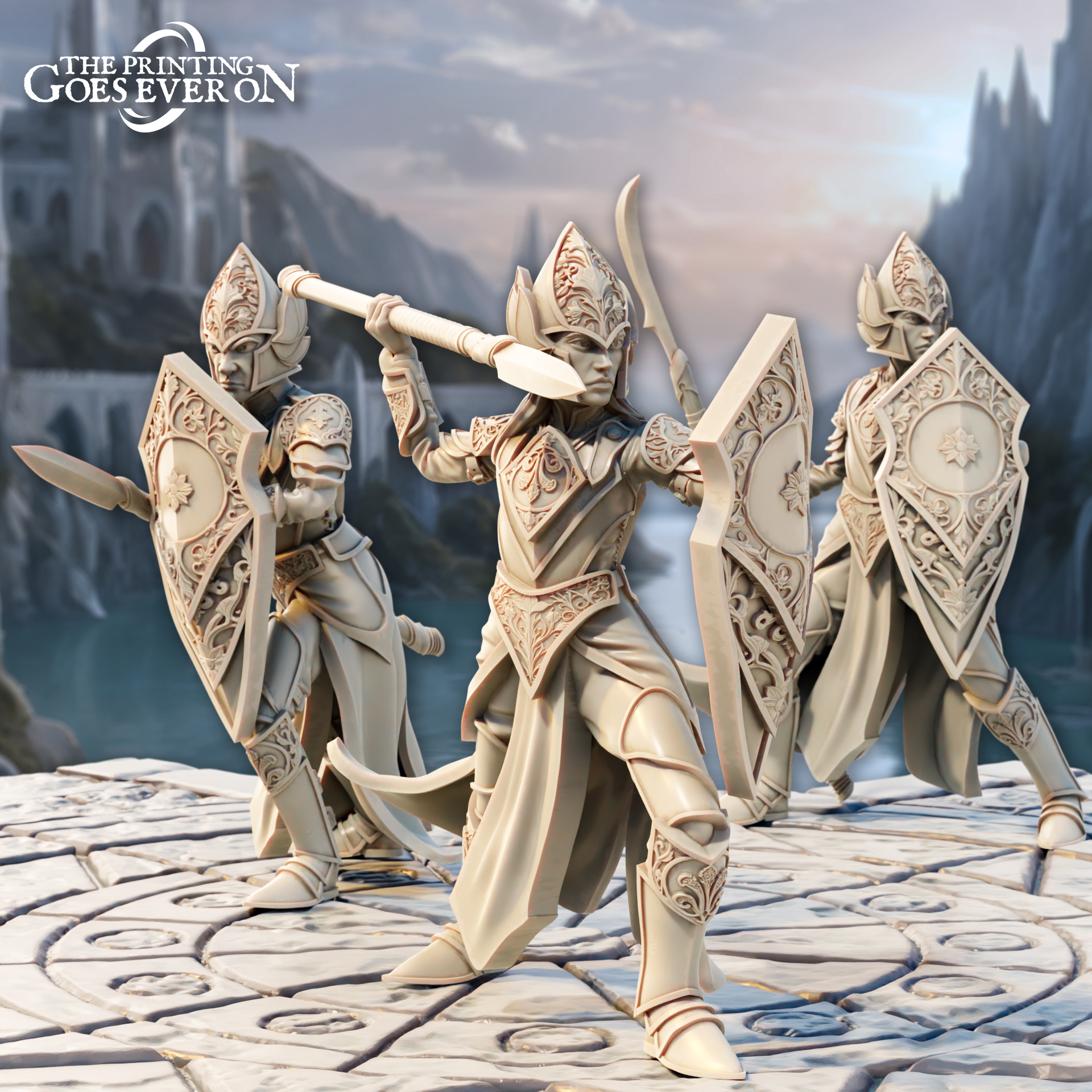 Elven Sentries - Spear and Sword Variants - Presupported