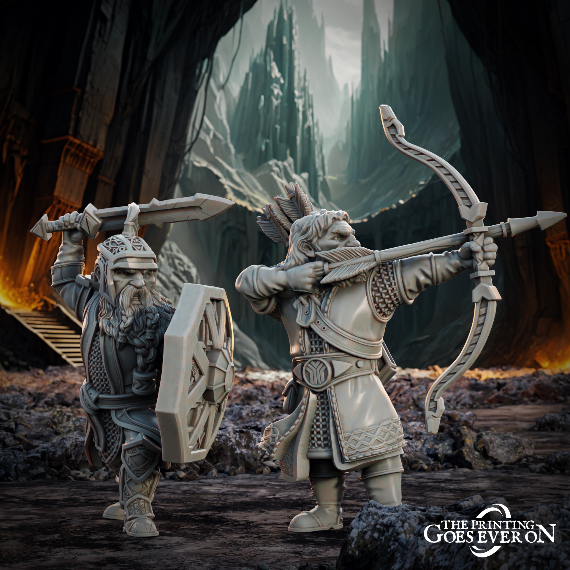 Murdan and Drafnar - Dwarven Adventurers - Presupported