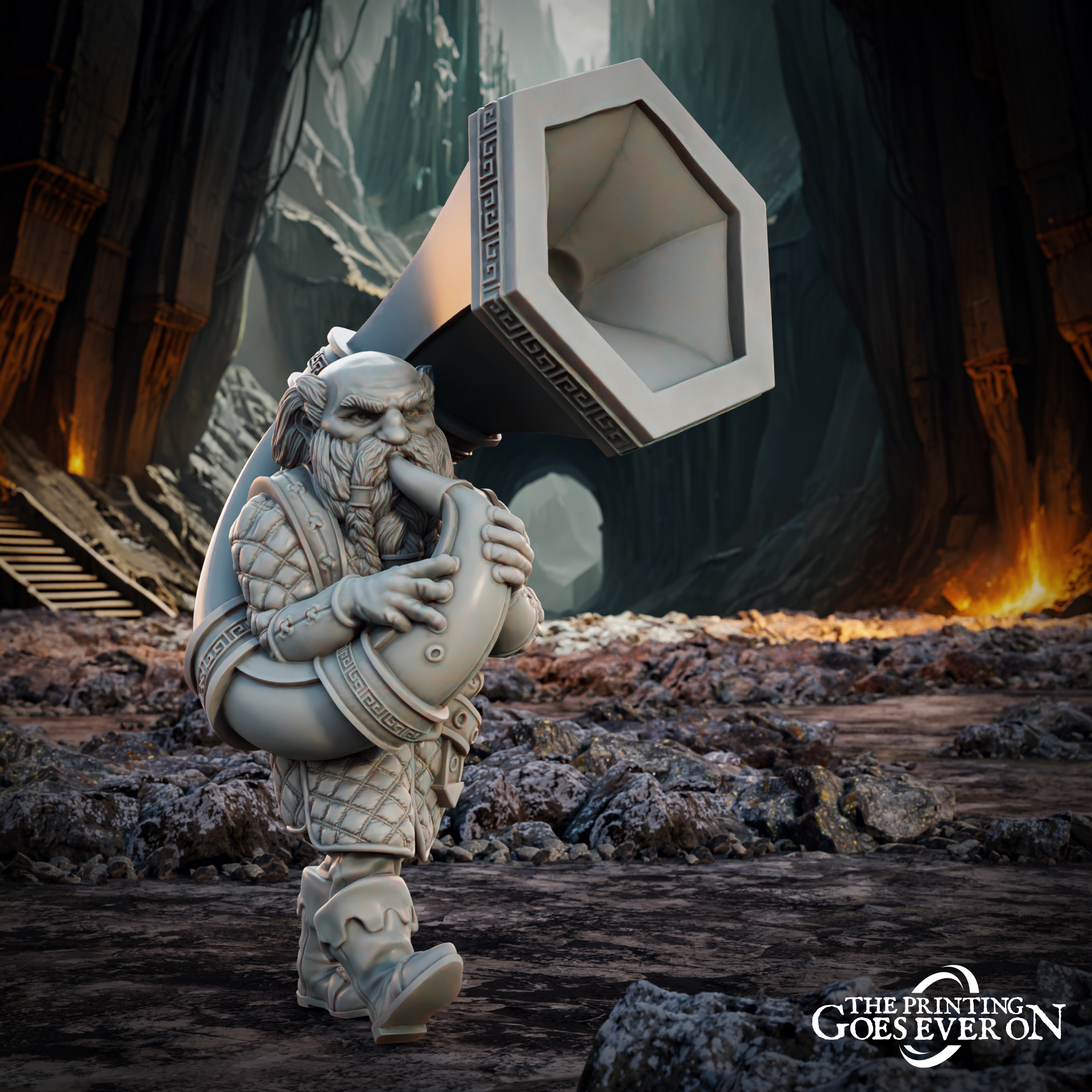Dwarven Hornblower Musician - Presupported