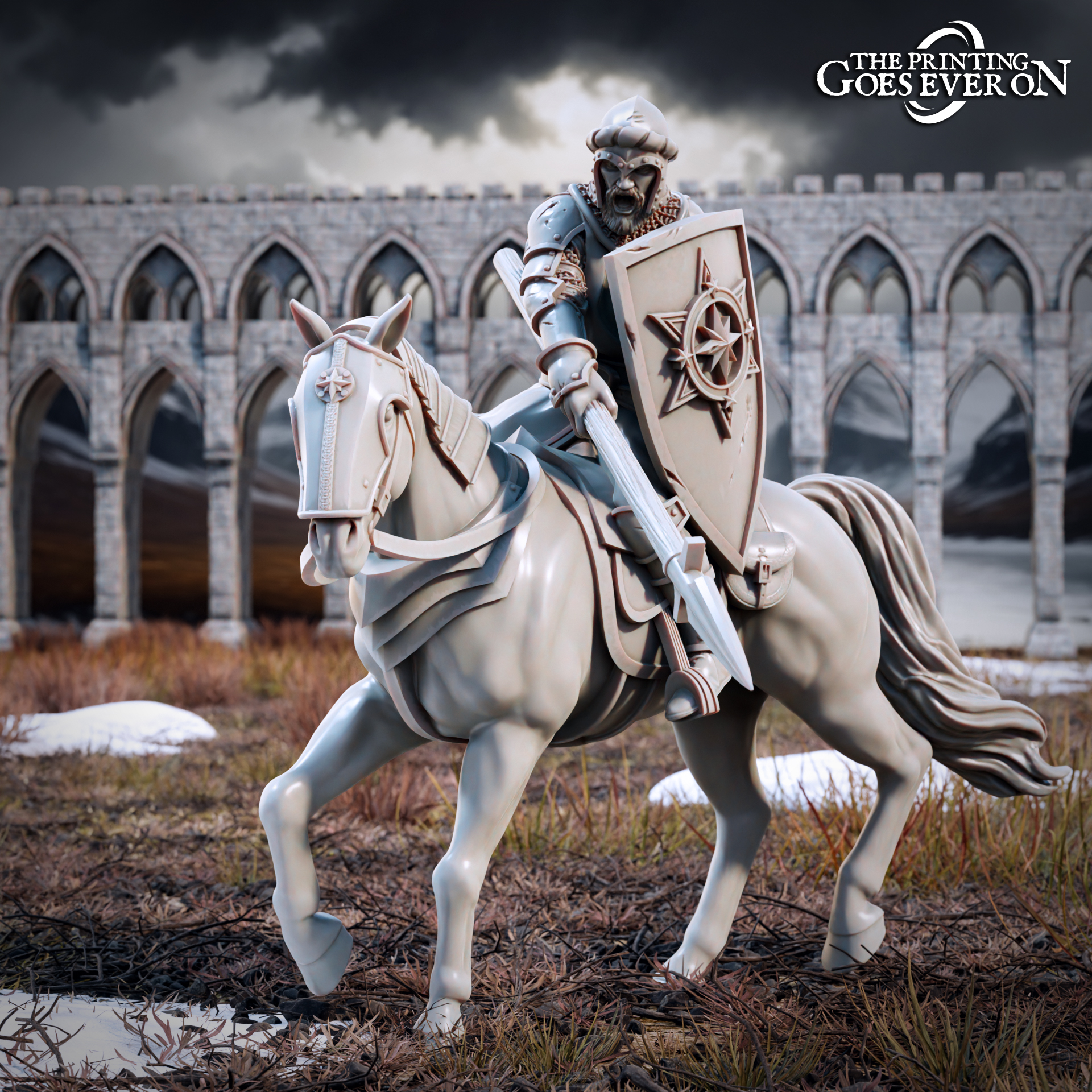 Mounted Man-at-Arms of the Northern Kingdom - C - Presupported