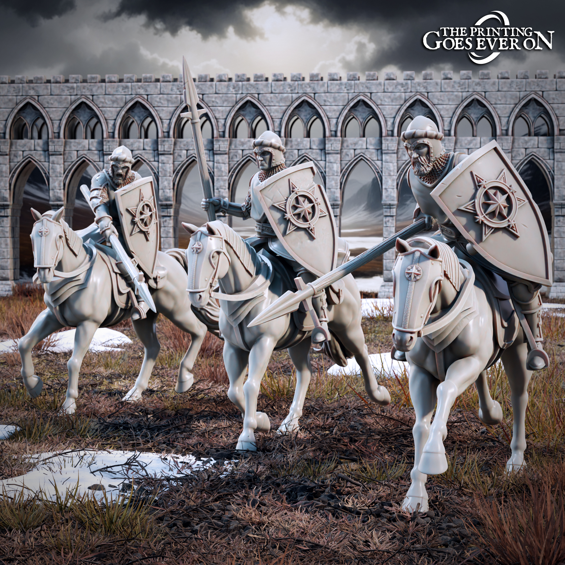 Northern Kingdom Men-at-Arms Mounted - Presupported