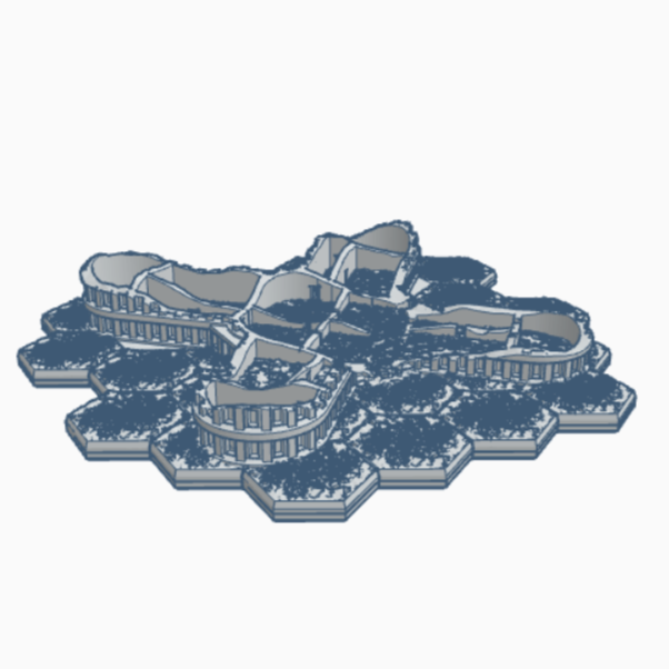 Sci-Fi Destroyed Building 62 Hex Based SFDHB062