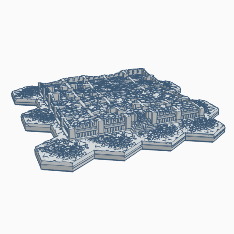 Gothic Destroyed Building 15 Hex Based (116-123) GDHB015