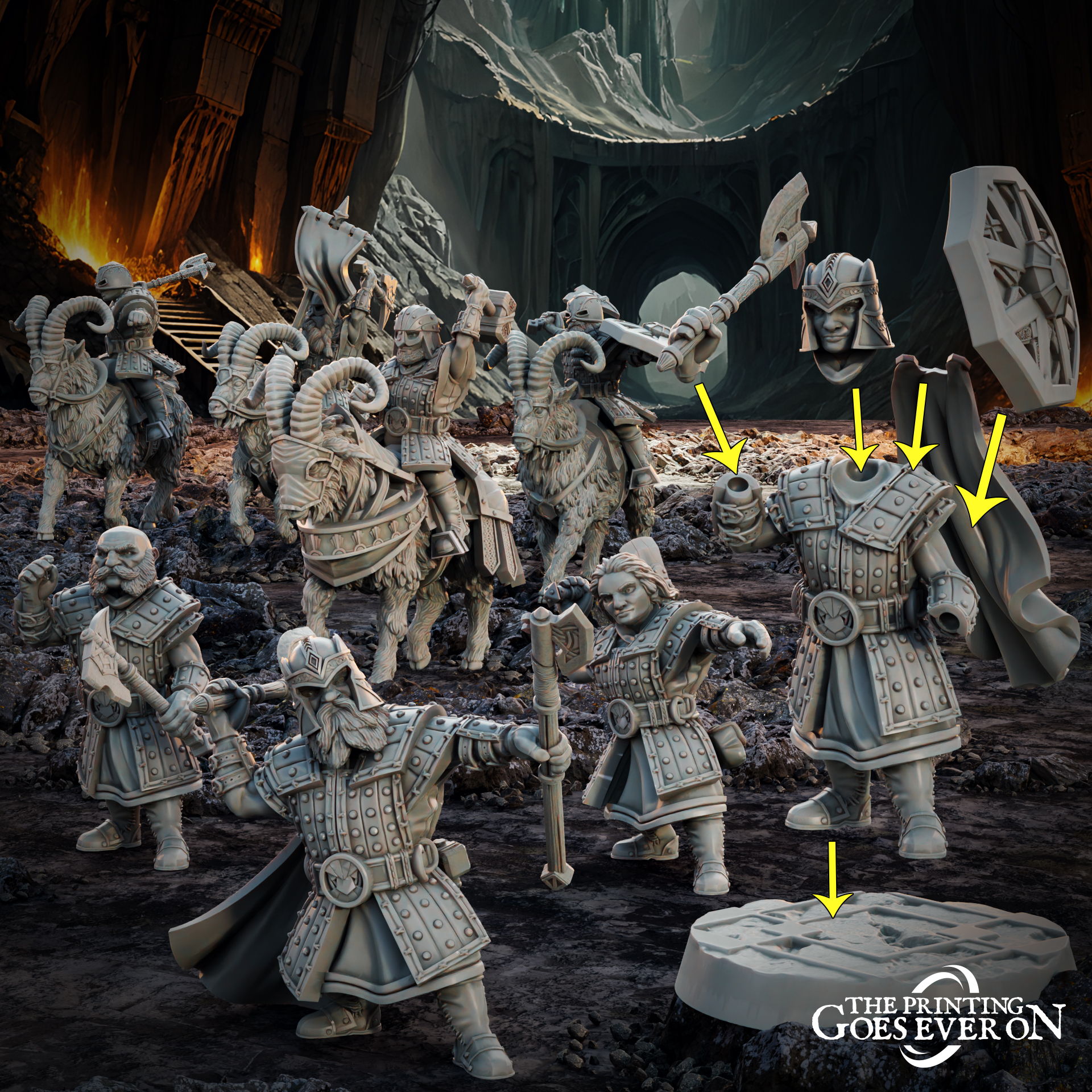 Modular Dwarven Axe Throwers - Presupported