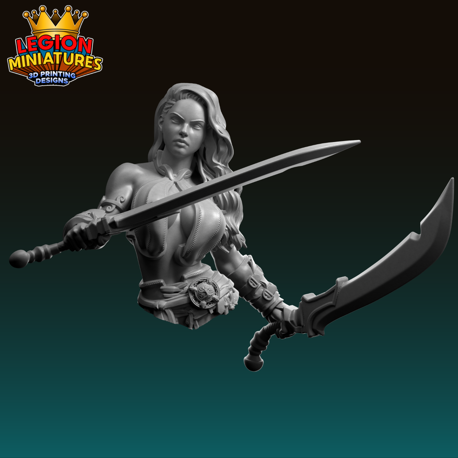 Thyra barbarian warrior bust presupported 75mm