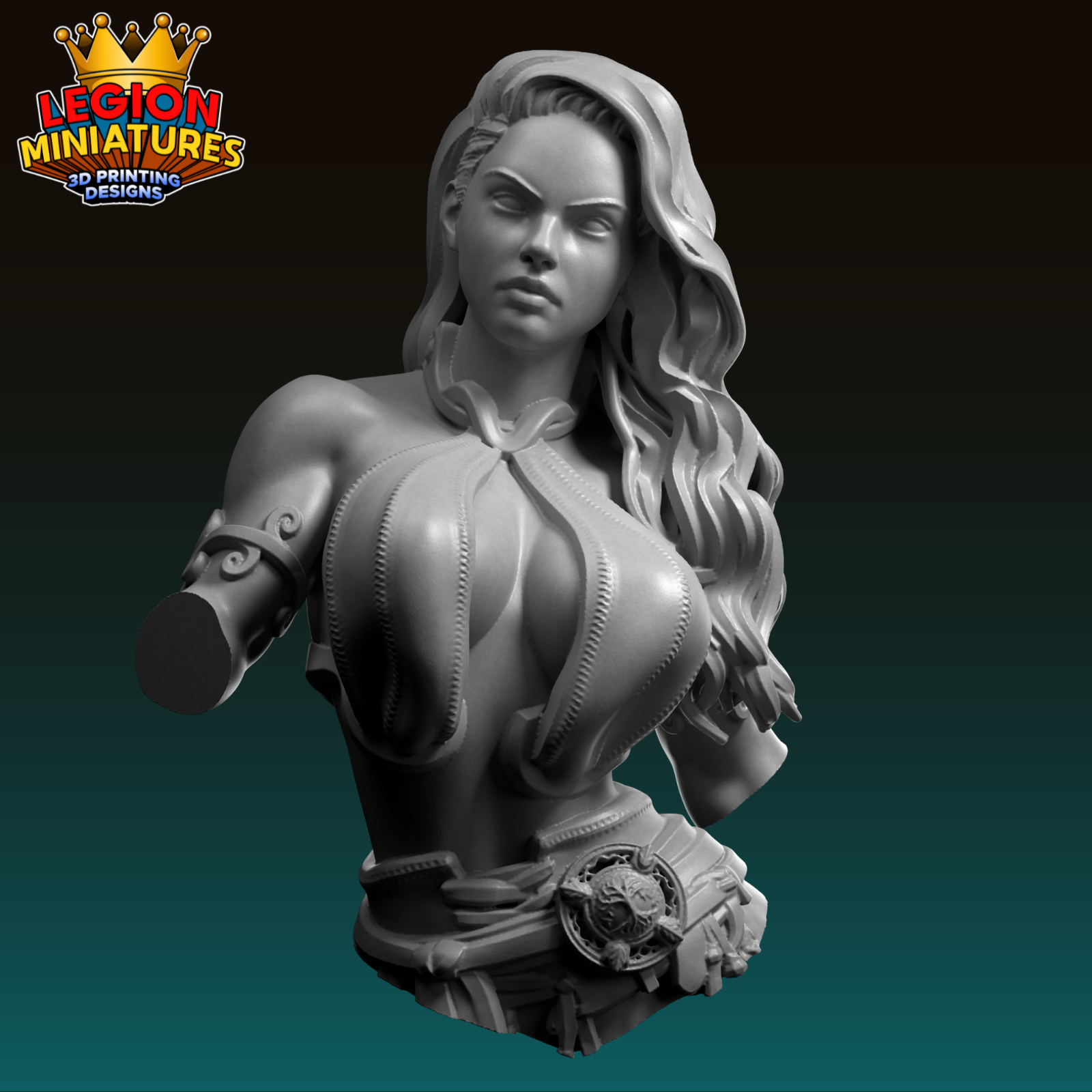 Thyra barbarian warrior bust presupported 75mm