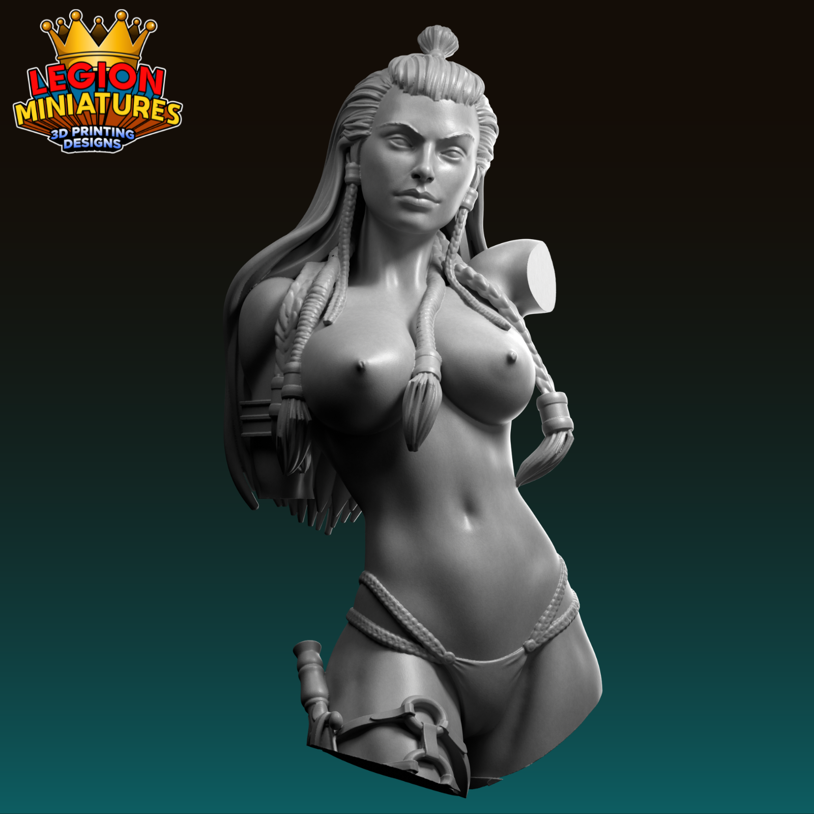 Varya v2 bust barbarian warrior presupported 75mm