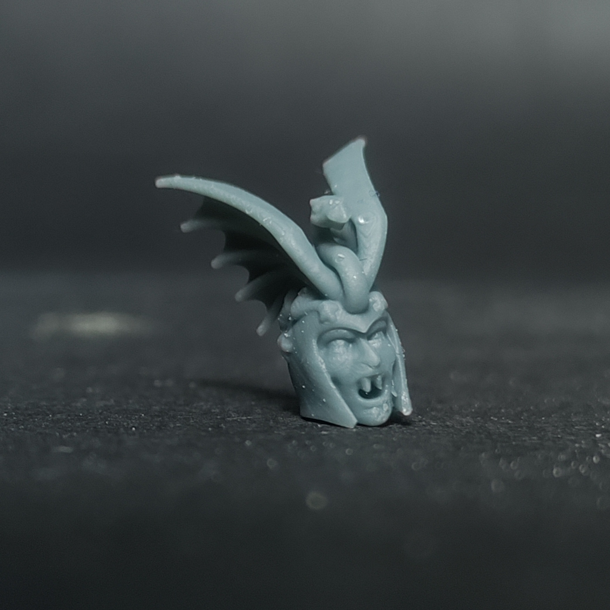 vampire head with dragon helmet