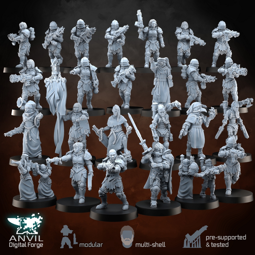 Daughters of the Burning Rose Battleline Infantry - Modular Infantry for Skirmish Tabletop Wargames