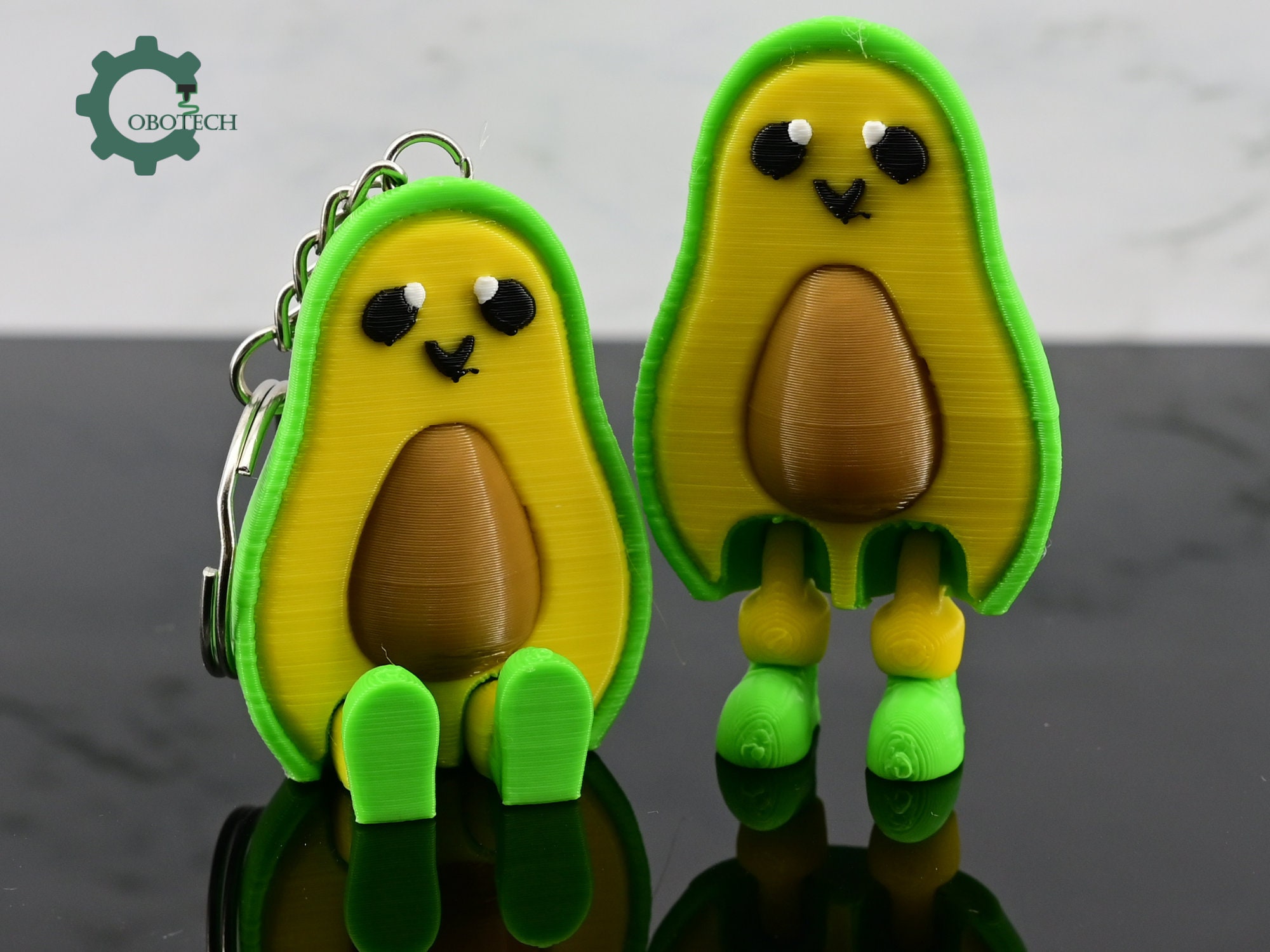 Cute Avocado Keychain Articulated Avocado Keychain by Cobotech