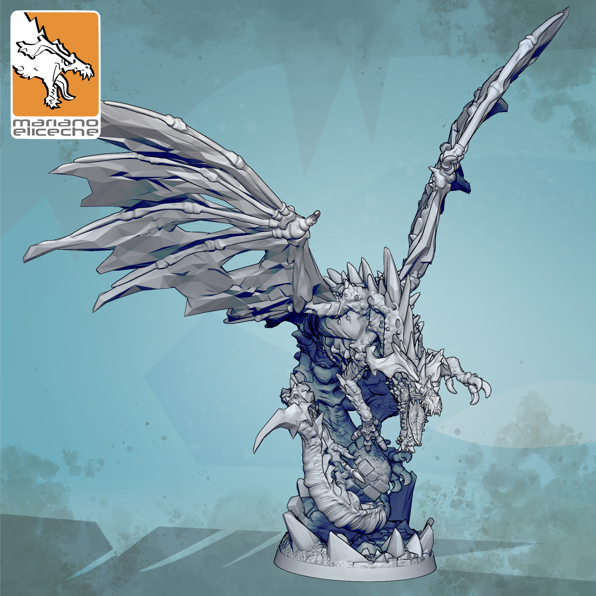 Isdrekinn, The White Dragon 160mm DnD 5E