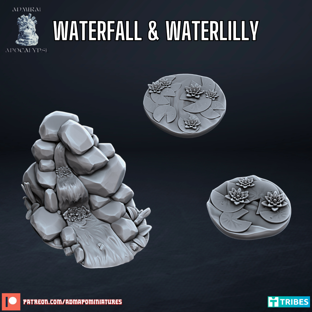 Waterfall and Waterlilly (Pre-supported)