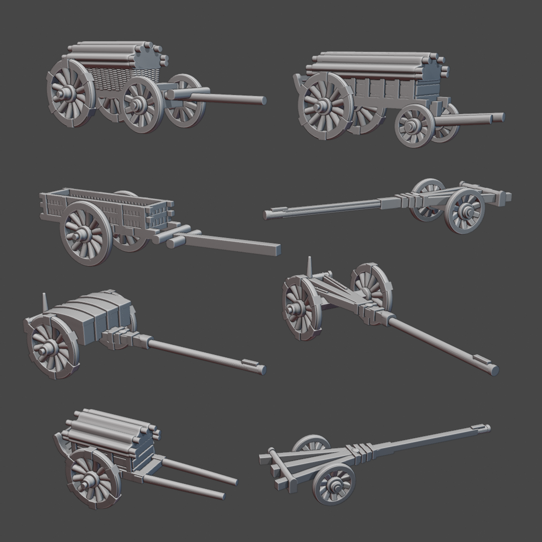 6-15mm SYW Artillery Train Bits & Blender Exporter (Seven Years War) SYW-3