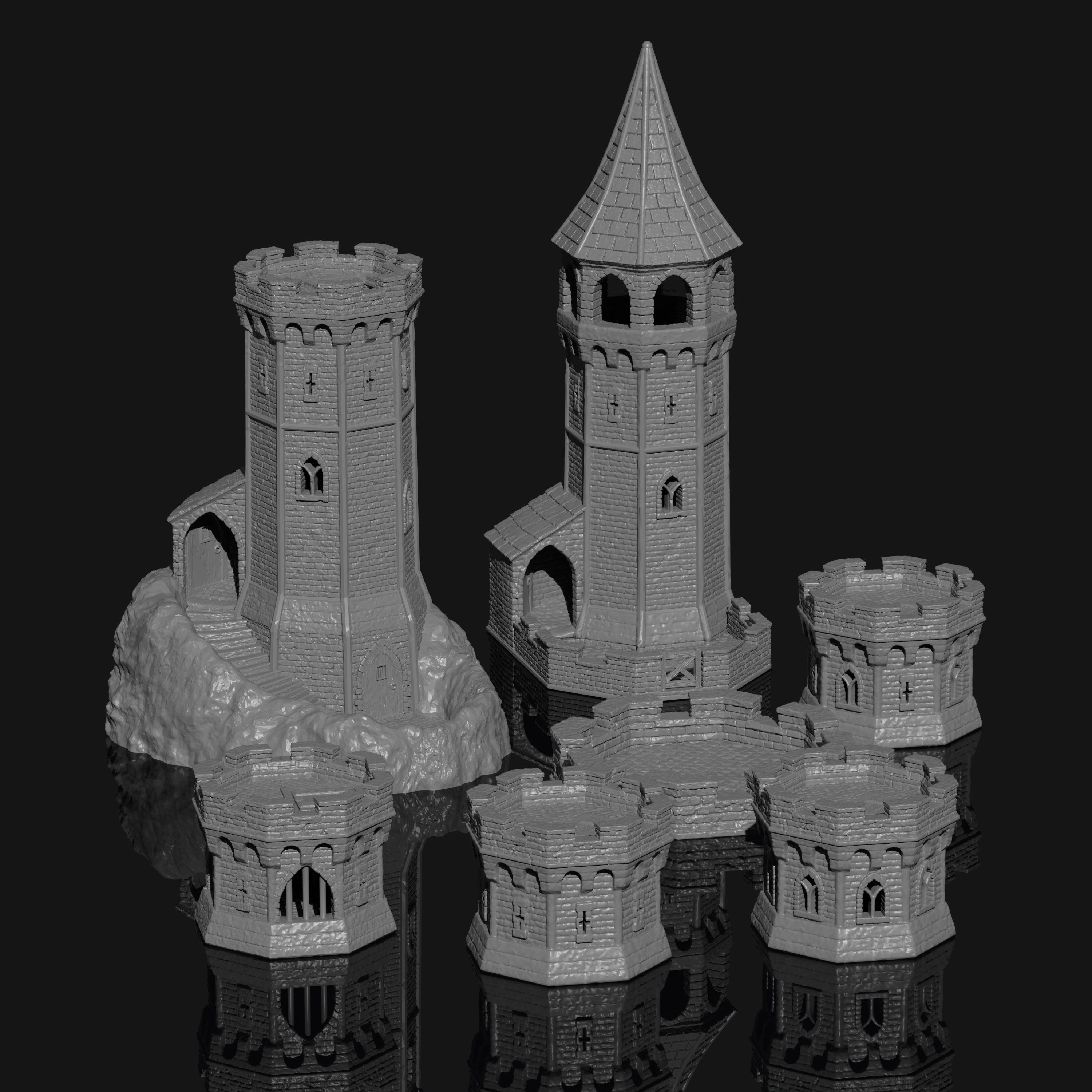 Medieval Watchtower Dice Tower & Dice Box Collection