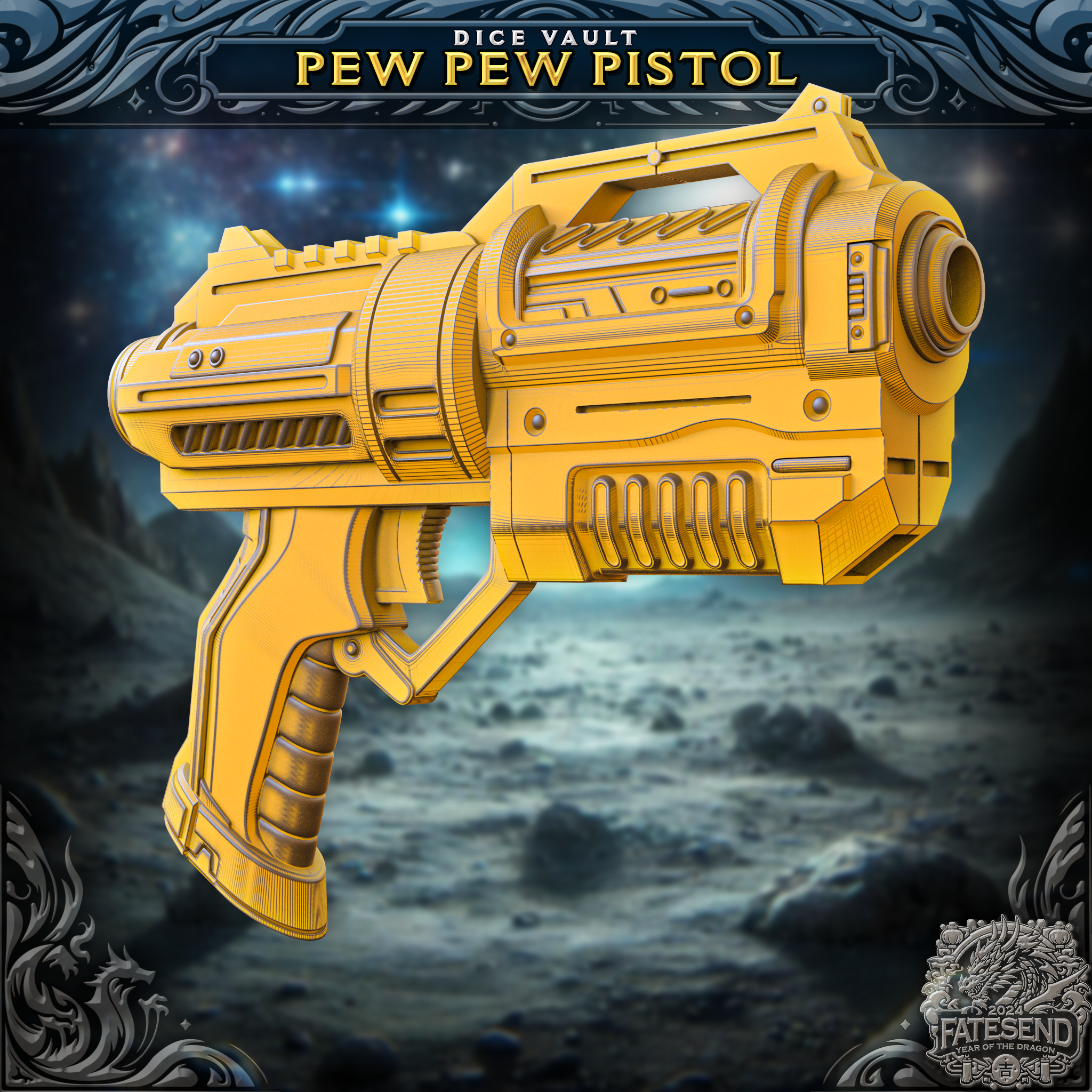 Pew-Pew Pistol - Dice Vault, Dice Tower, Prop or Mini