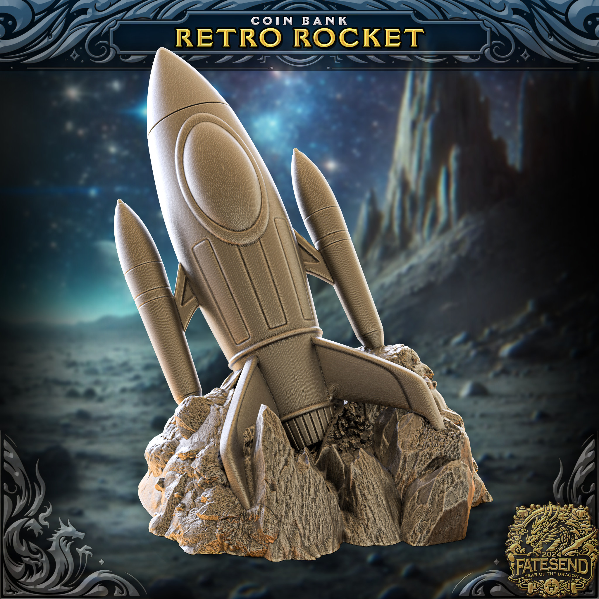 Retro Rocket - Coin Bank