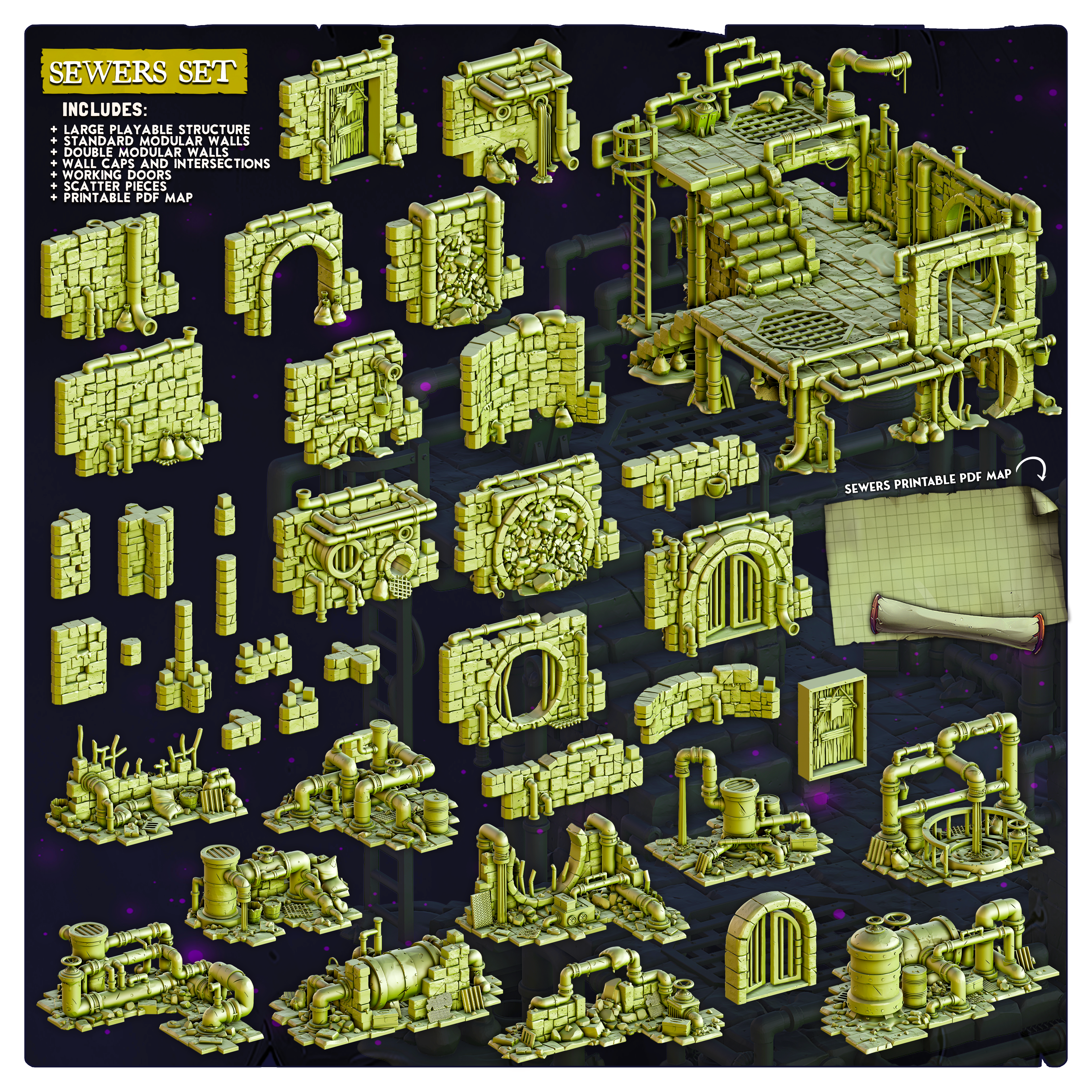 Sewers Set (Pre-Supported) | Cast n Play