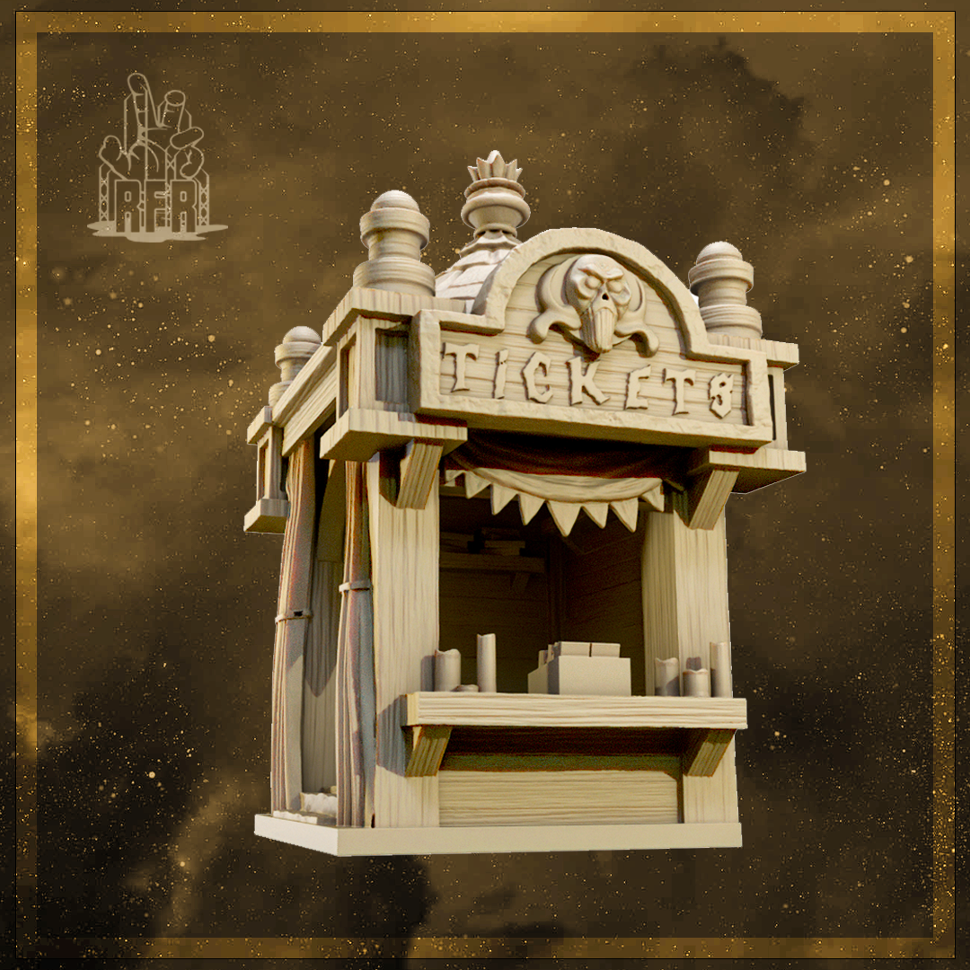 Grim gatekeepers booth - Tabletop miniature (Pre-Supported)