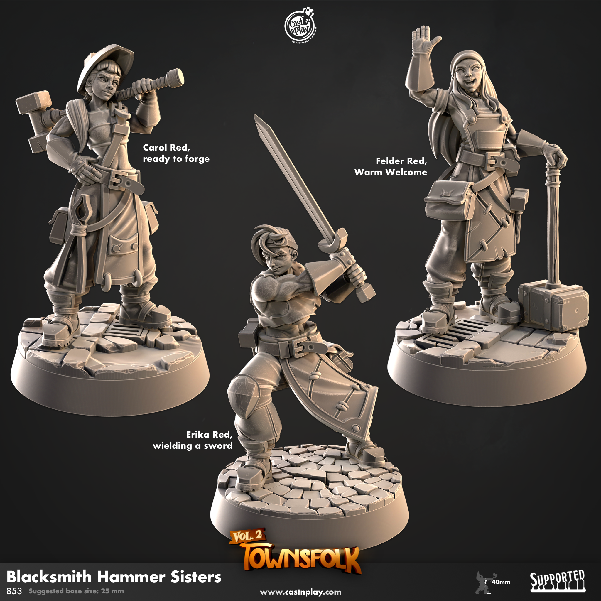Blacksmith Hammer Sisters (Pre-Supported) | Cast n Play