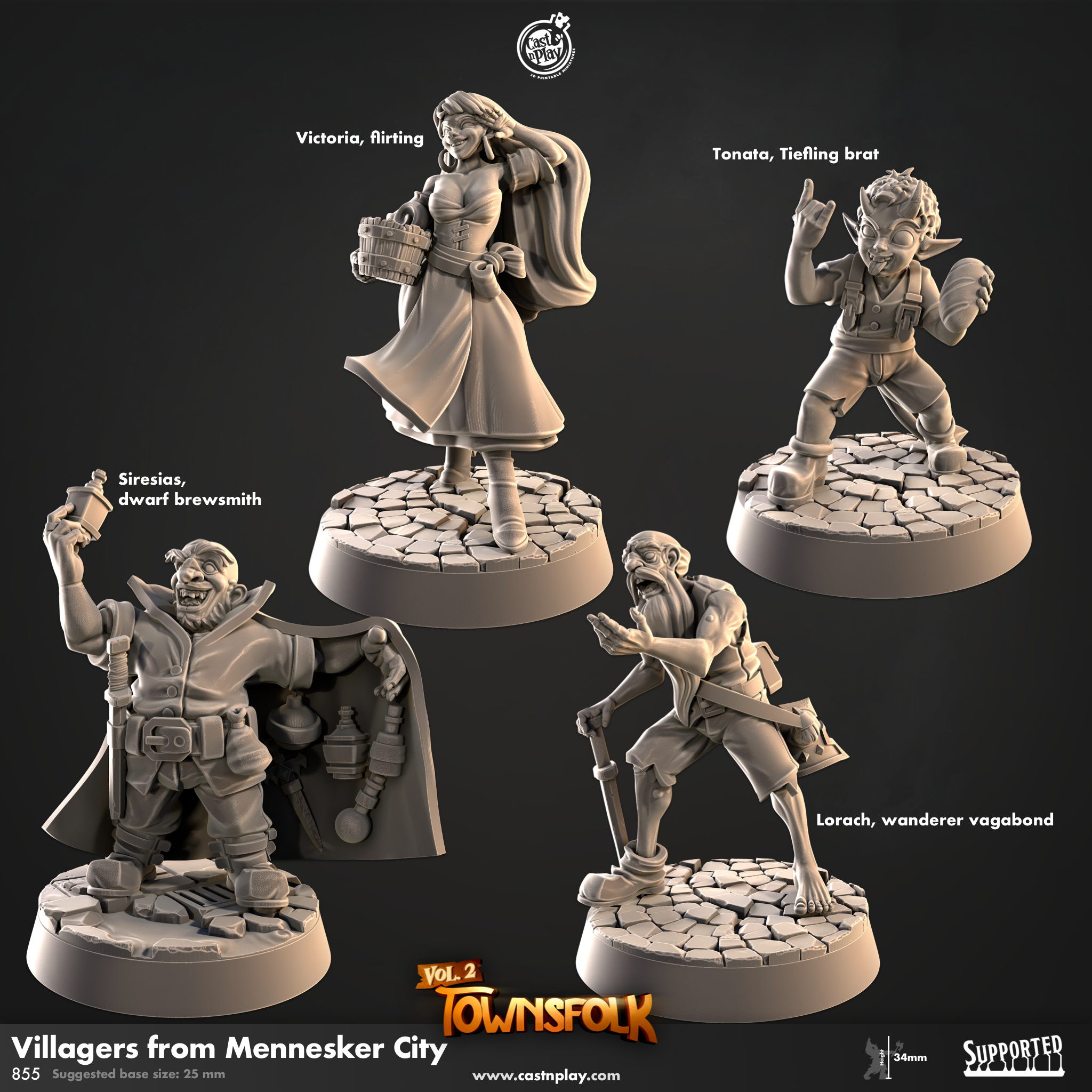 Villagers from Mennesker City (Pre-Supported) | Cast n Play