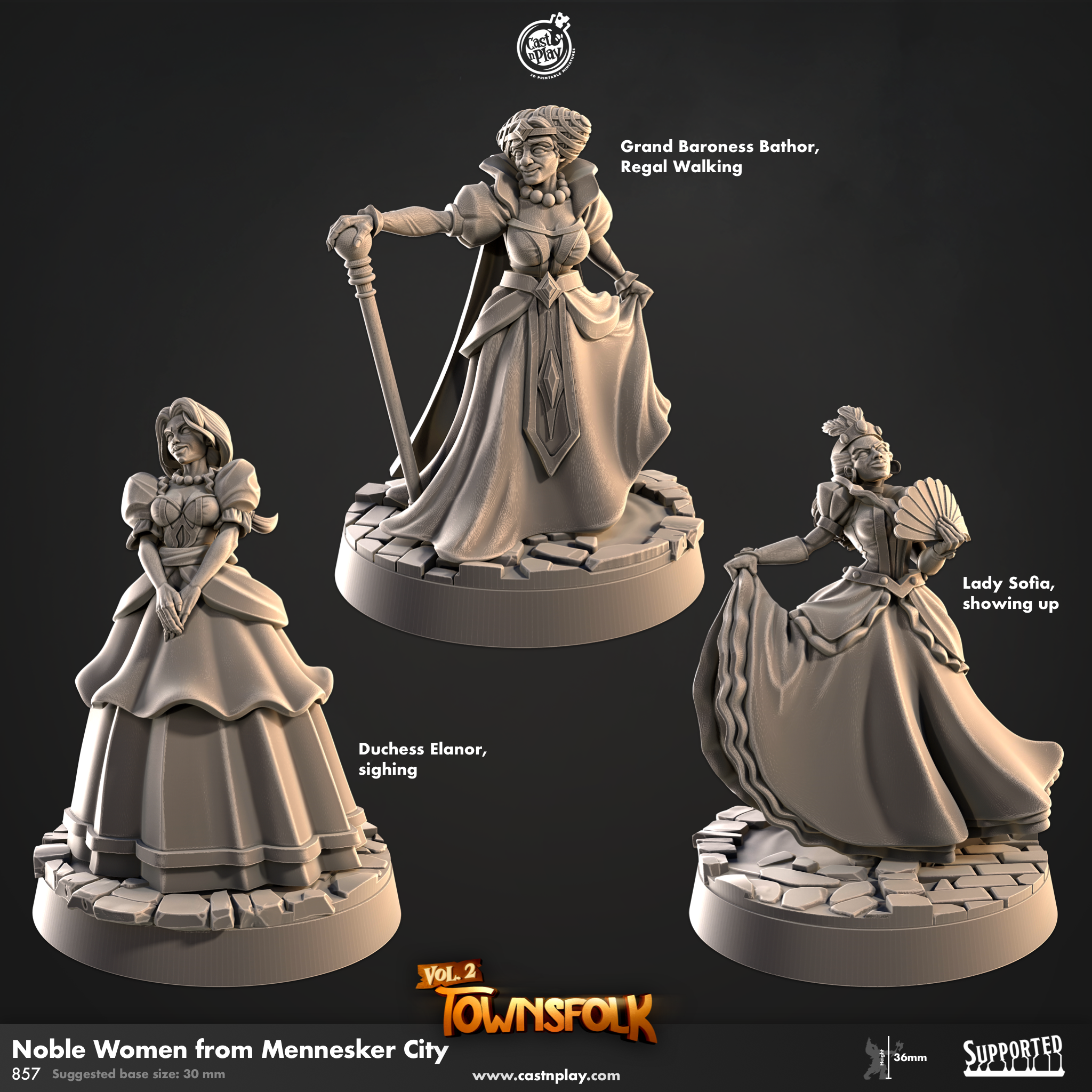 Noble Women from Mennesker City (Pre-Supported) | Cast n Play