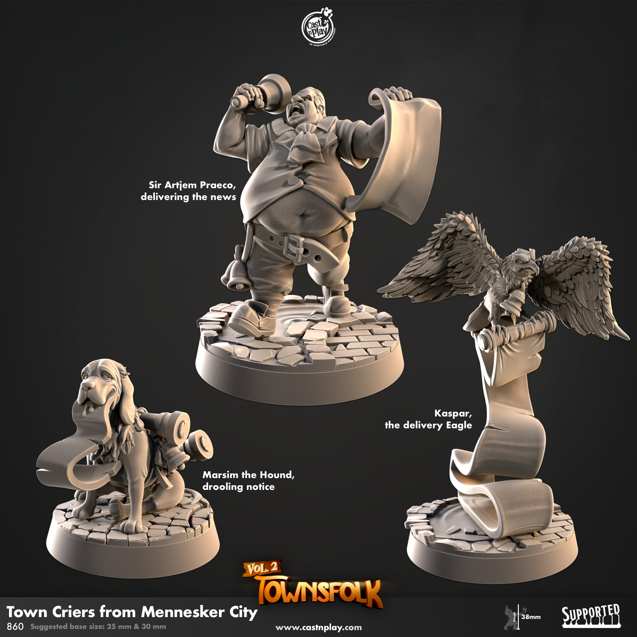 Town Criers from Mennesker City (Pre-Supported) | Cast n Play