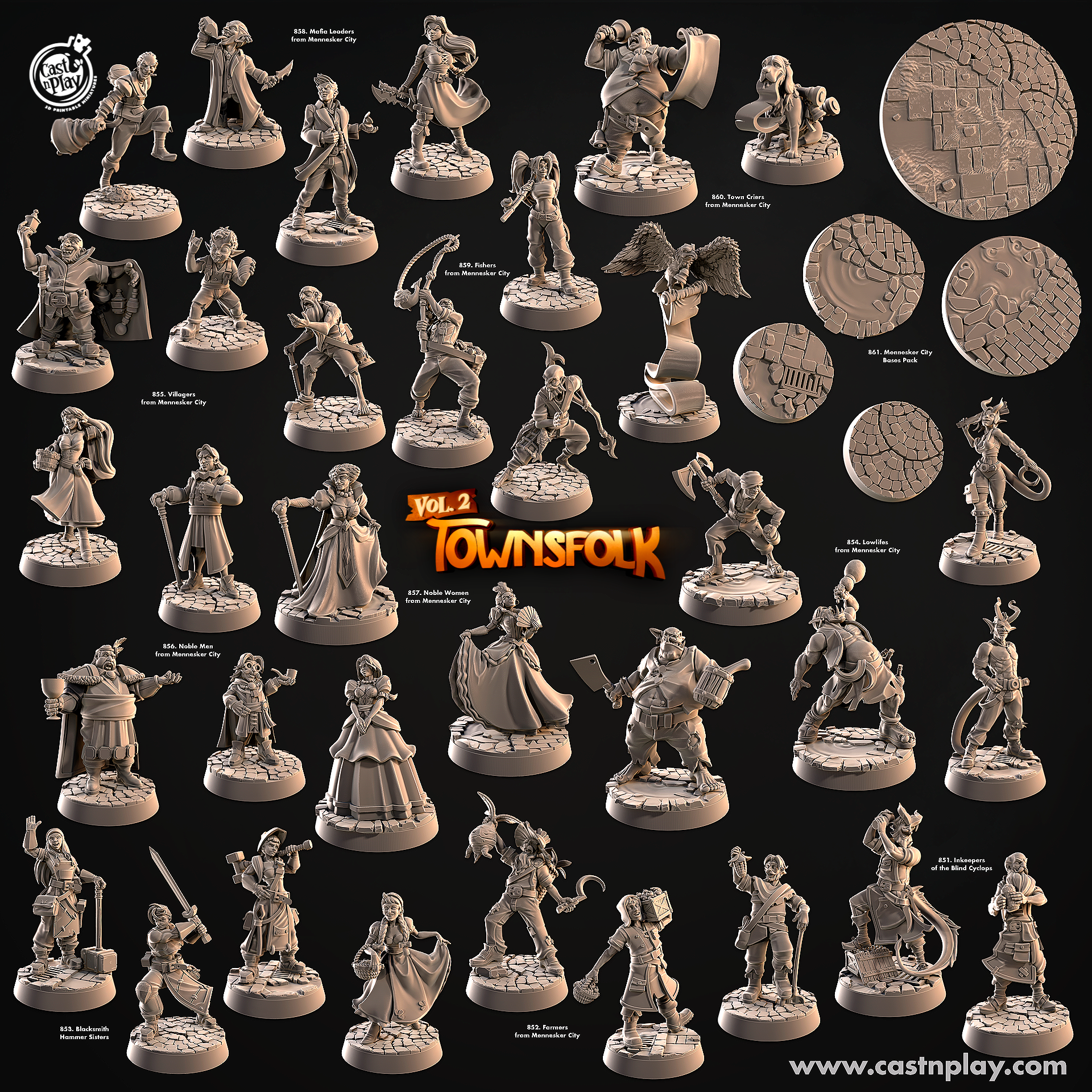 Townsfolk Vol. 2 - Mennesker City (Bundle) (Pre-Supported) | Cast n Play