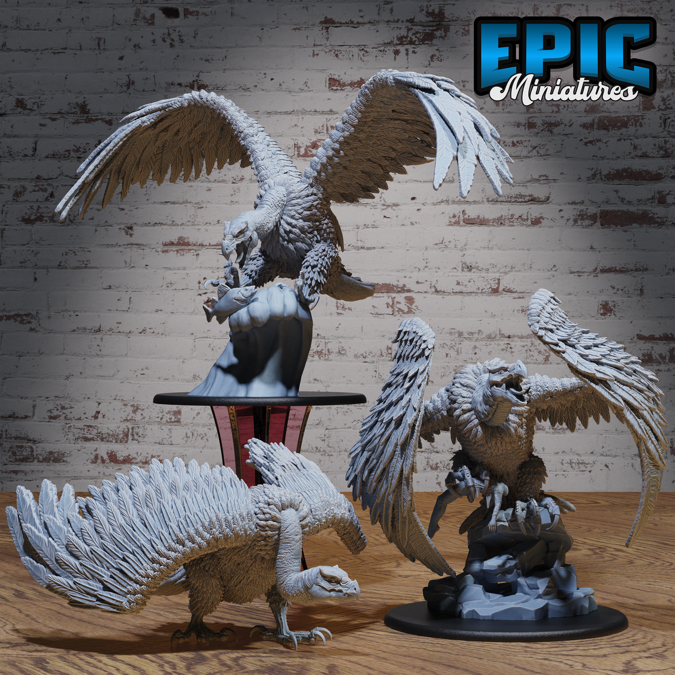 Giant Vulture Set / Winged Bird / Feathered Beast / Pink Head Monster / Cowardly Animal / Utopian Creature / Safari Encounter