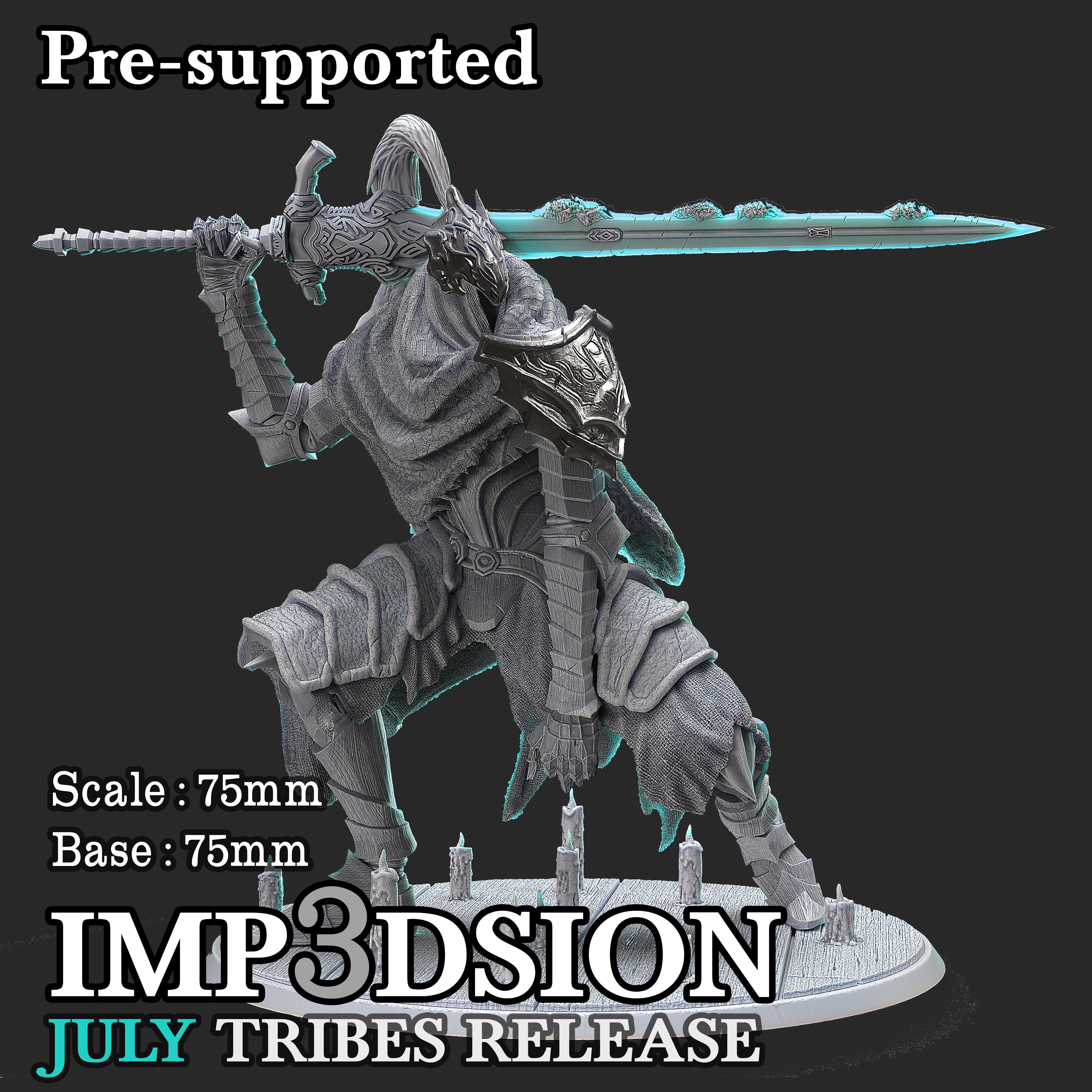 Dark knight 75mm miniature