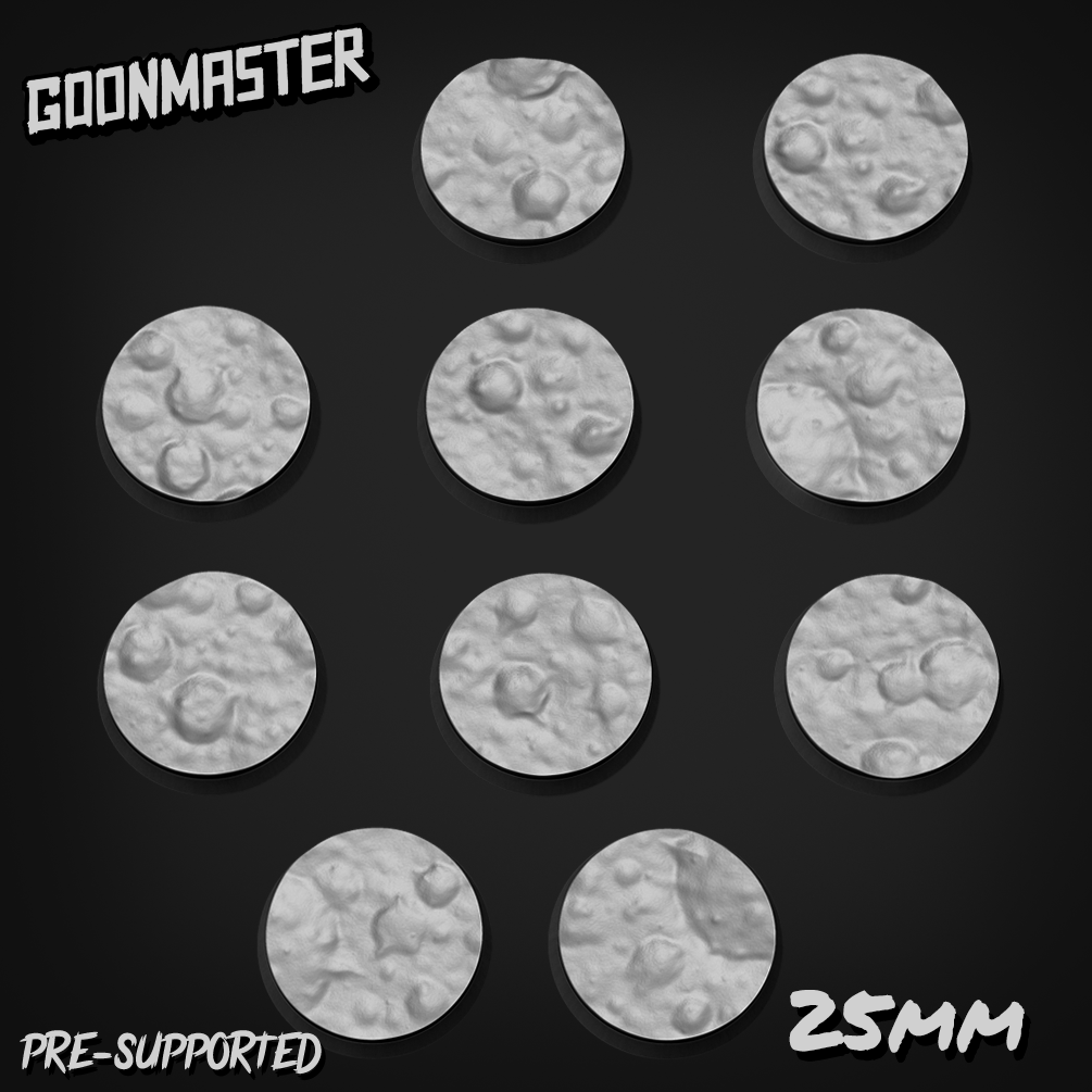 Moon Crater Bases/Toppers 25mm Round x 10