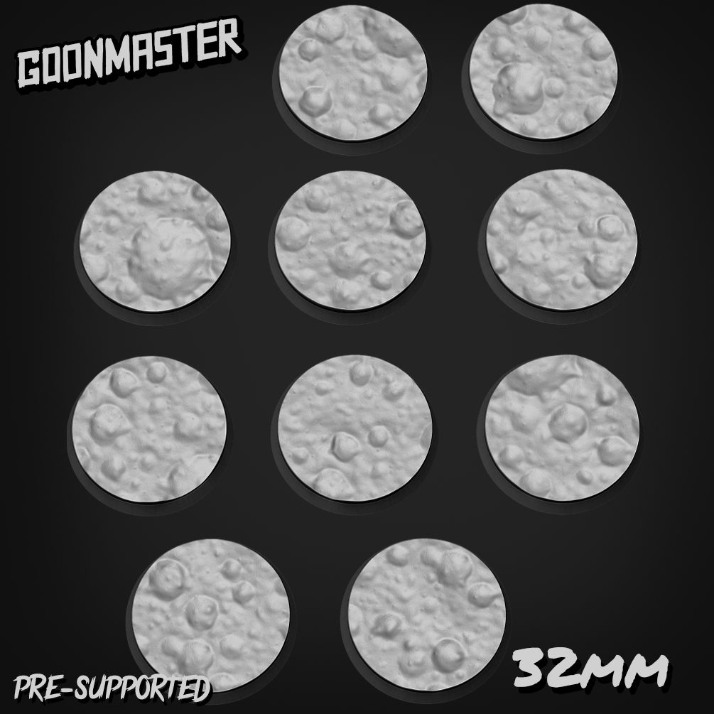 Moon Crater Bases/Toppers 32mm Round x 10