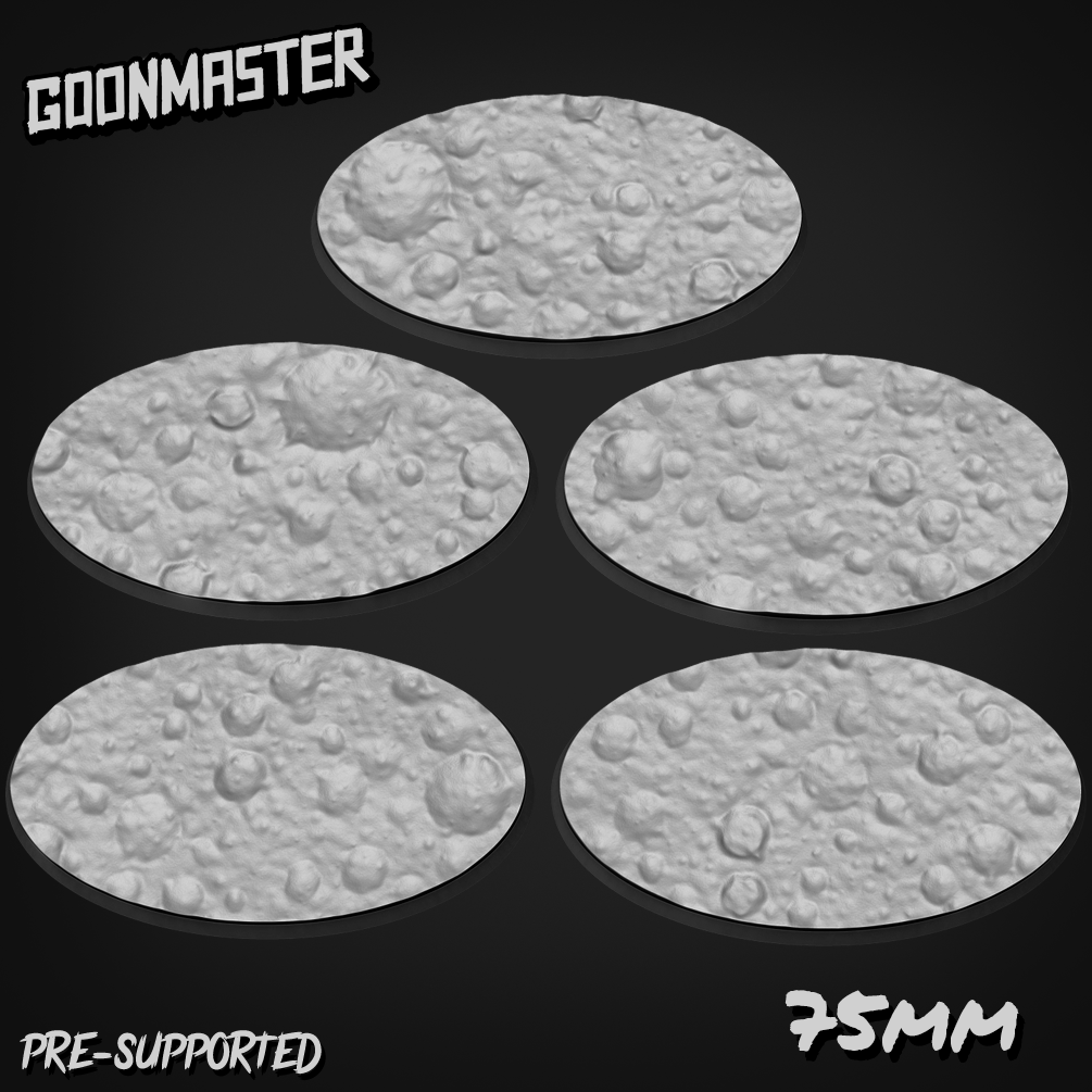 Moon Crater Bases/Toppers 75mm x 42mm Oval x 5