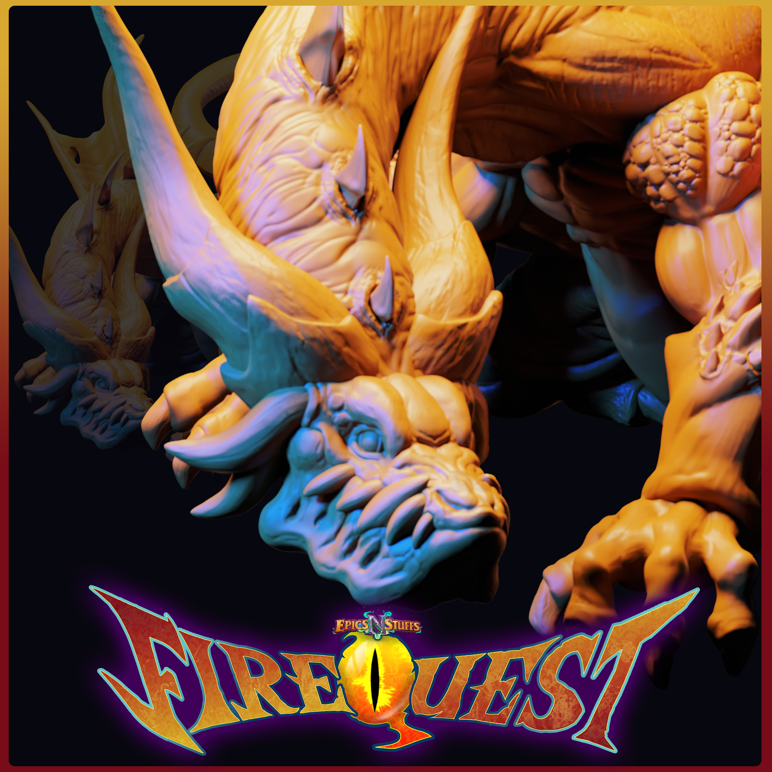 Ancient Dragon, Fire Quest Statue - Pre-Supported