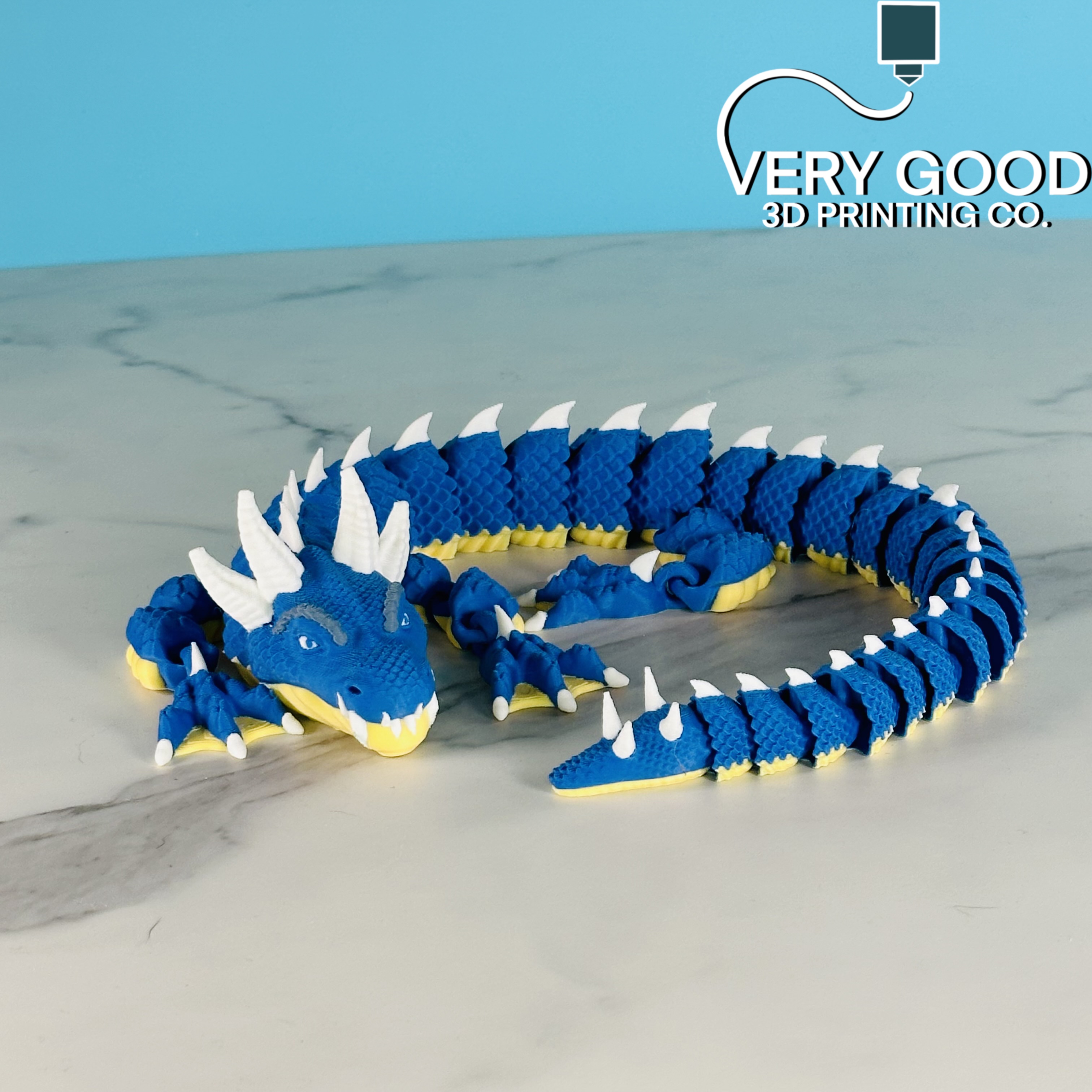 HORNED DRAGON, ARTICULATING FLEXI, PRINT IN PLACE