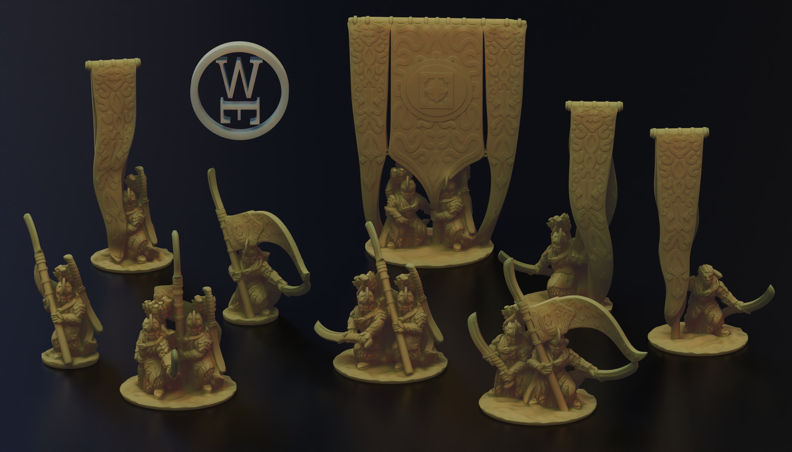 Lothloras Galahad Guards Command (10mm Warmaster)
