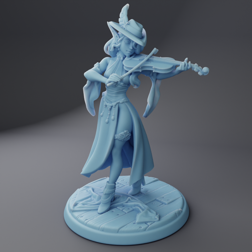 Silv the Elf Bard, Reforged Edition ( Female Elf Bard / Elven Bard with Violin / NPC )